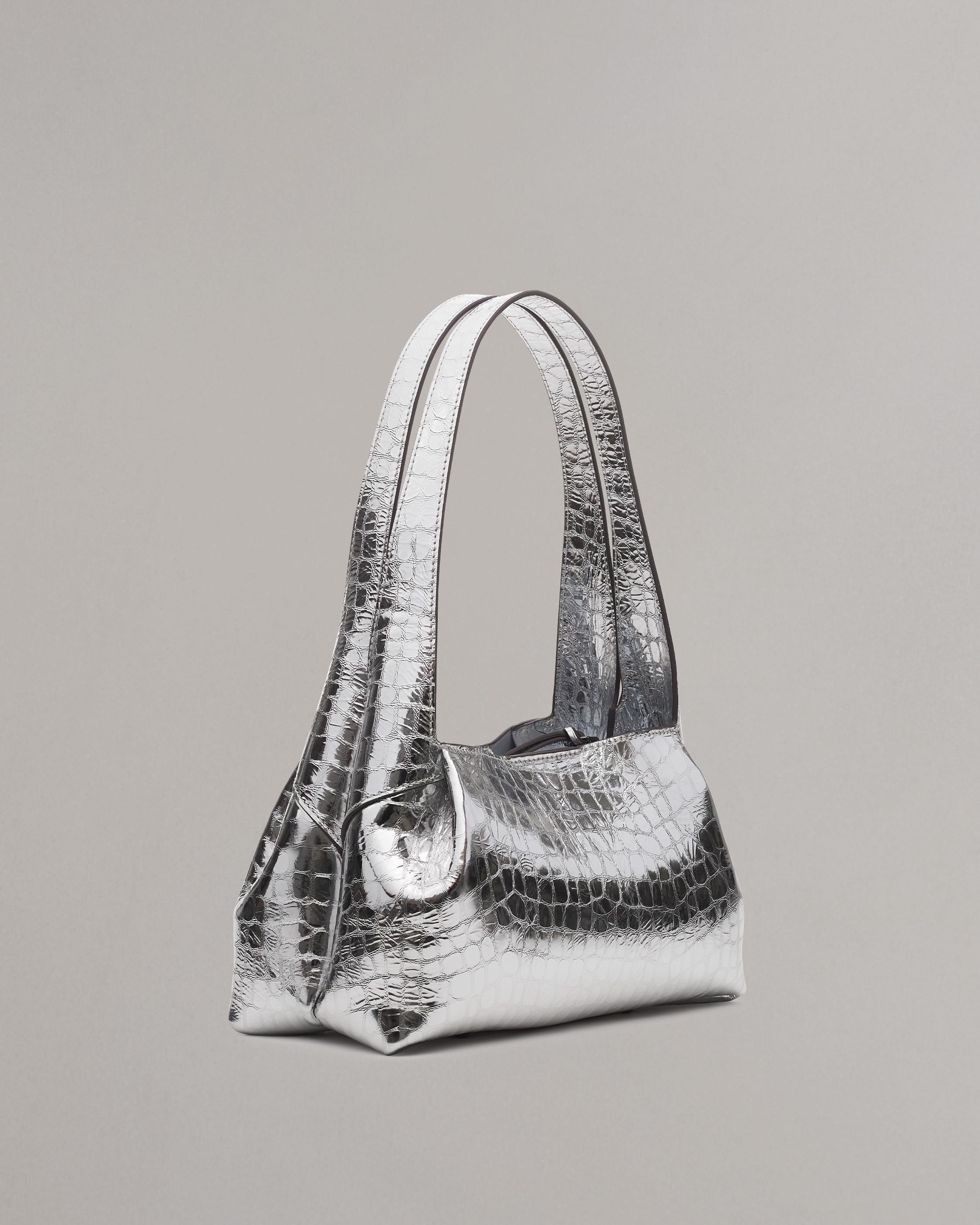 Slade Embossed Metallic Leather Shoulder Bag image number 2