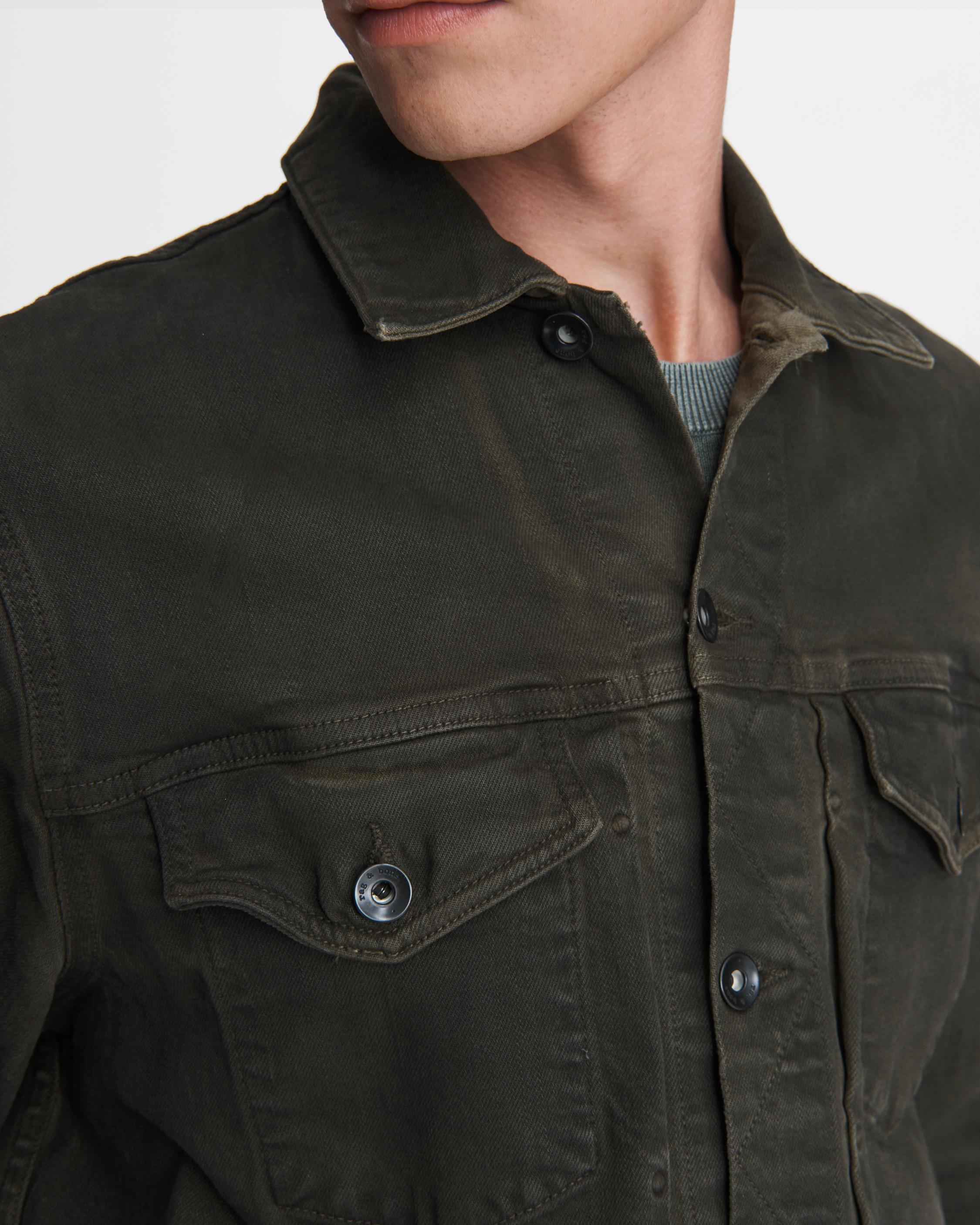 Dark green denim jacket on sale mens