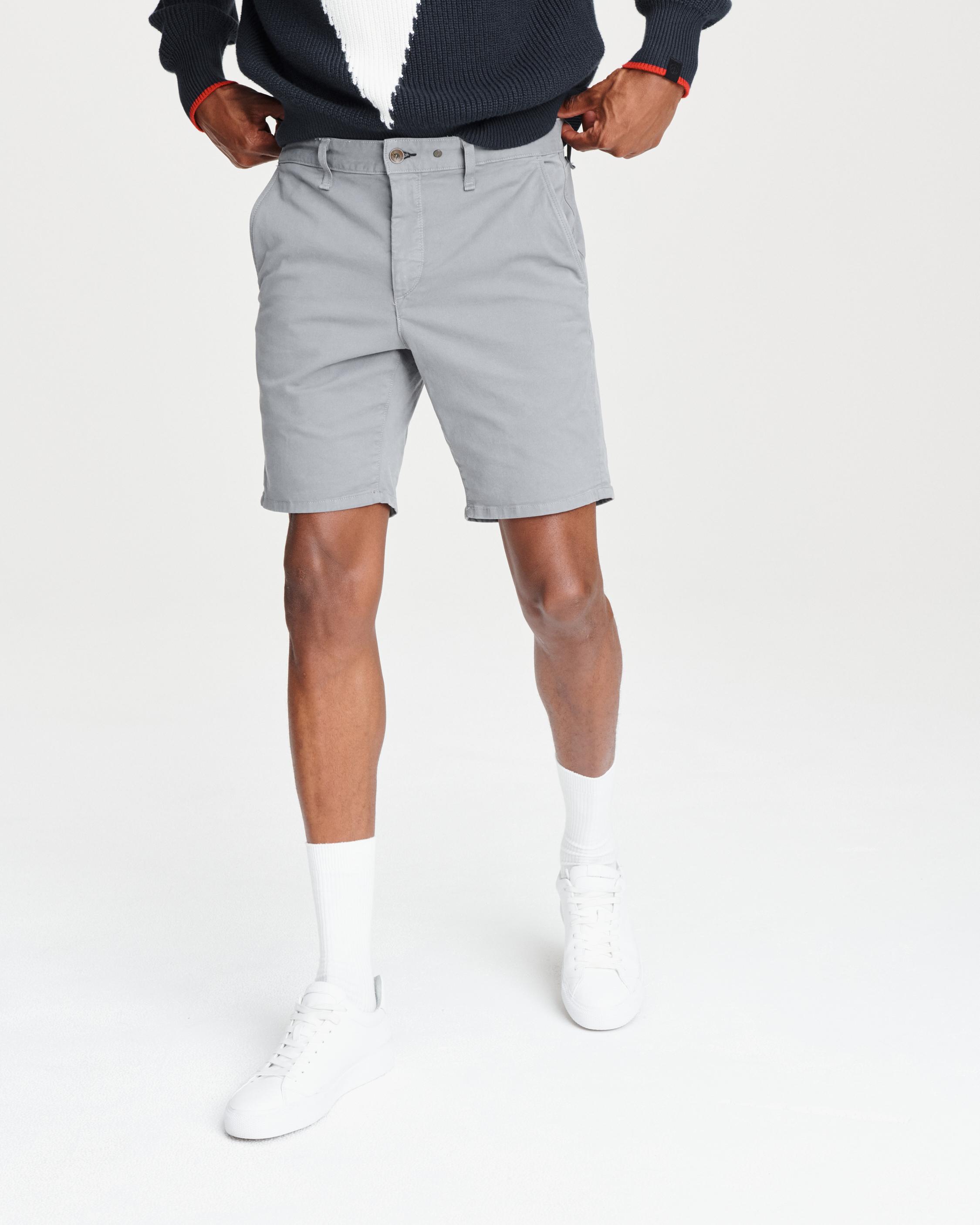 Classic Chino Shorts for Men in Light Grey