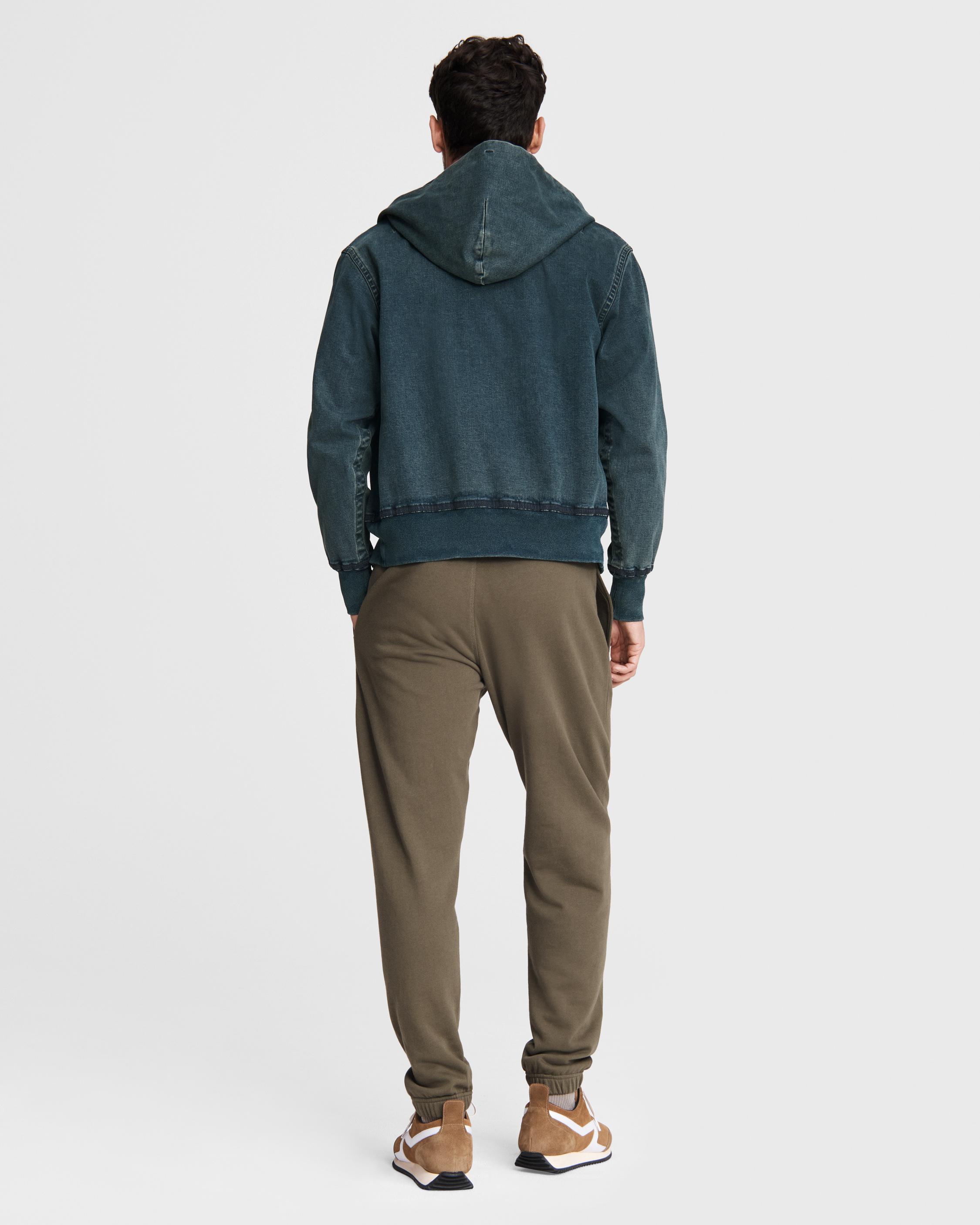 Damon Zip Loopback Denim Hoodie image number 5