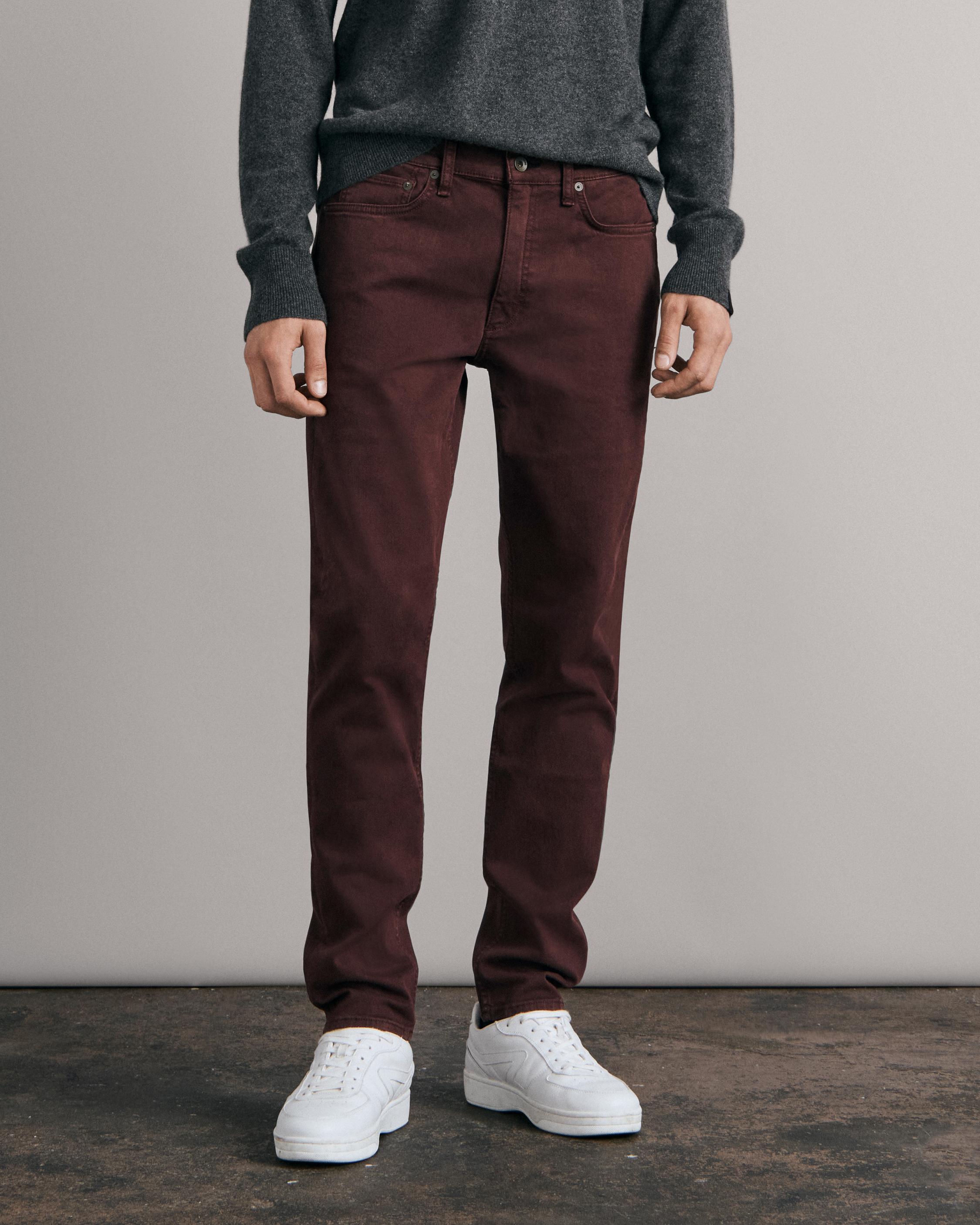 Slim Fit Burgundy Authentic Stretch Jean