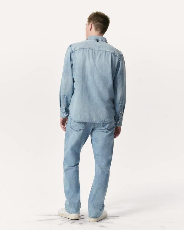 Relaxed Fit Featherweight Denim CPO Overshirt - Fletcher Relaxed Fit Featherweight Denim CPO Overshirt - Fletcher