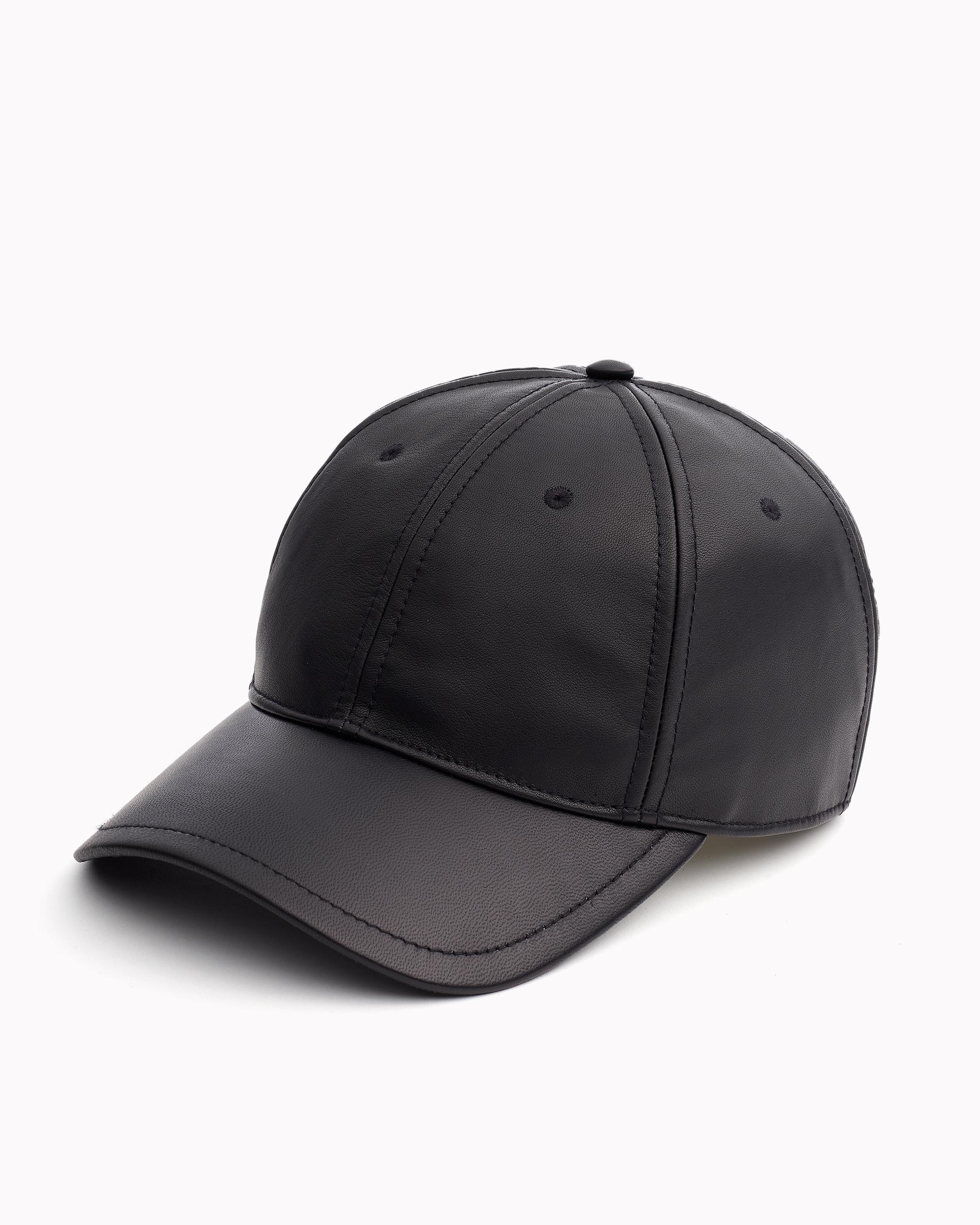 Leather Black Baseball Cap