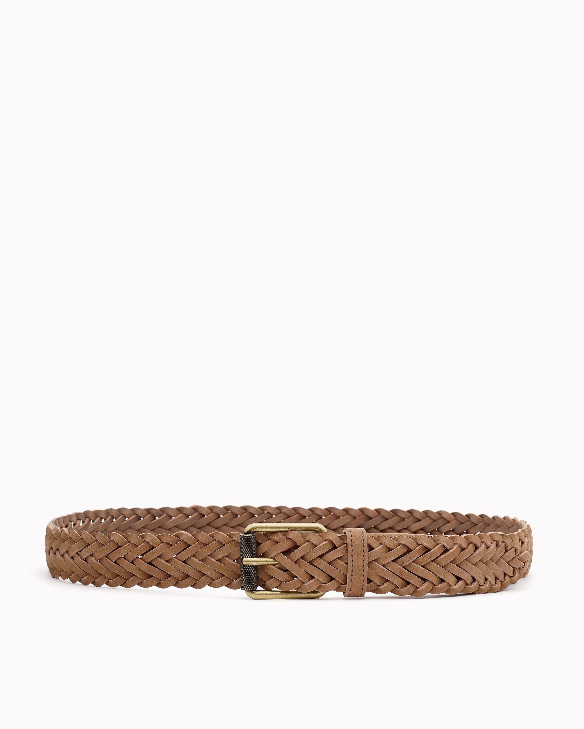 35mm Woven Leather Belt with Roller Buckle