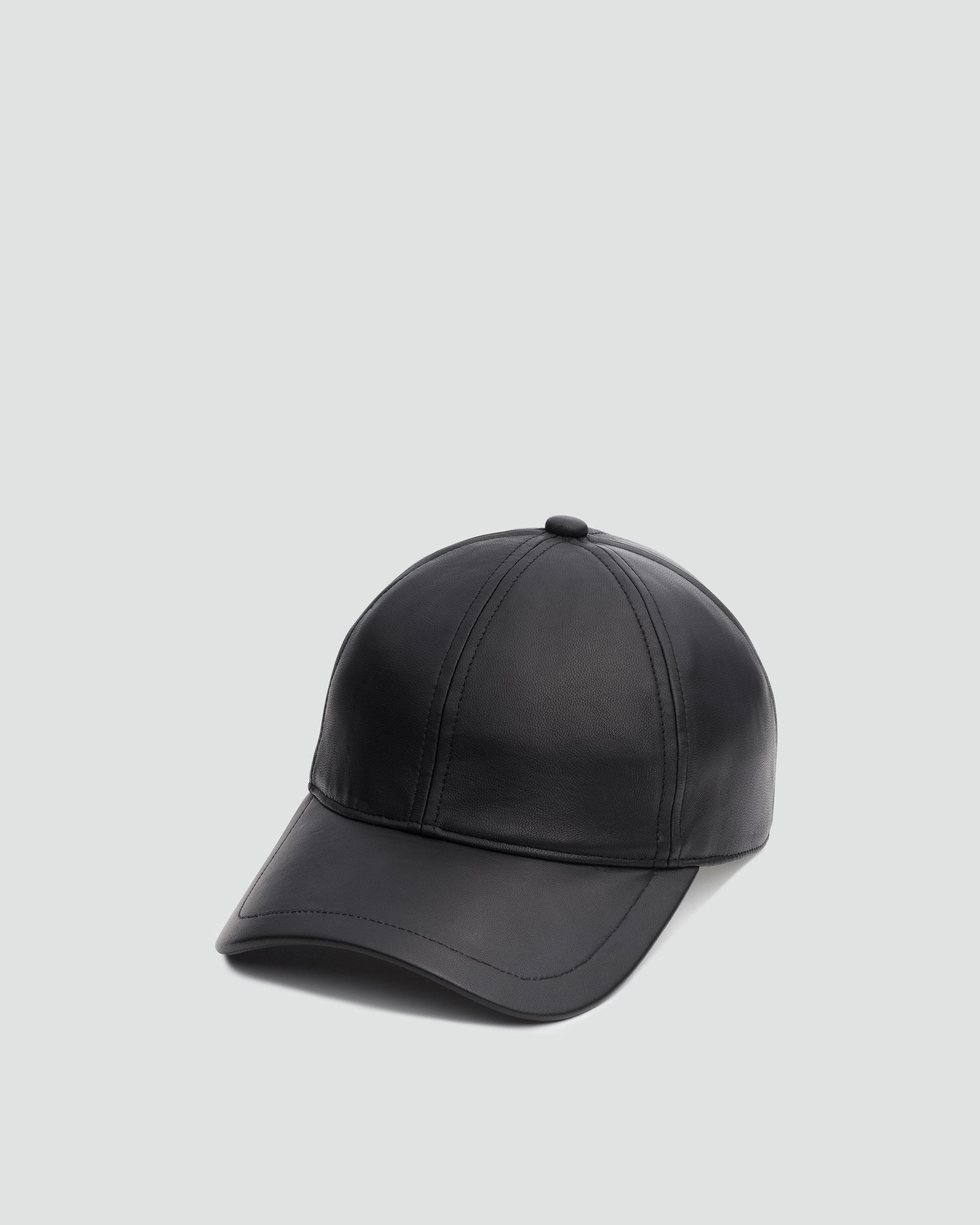 Black leather hat store cap