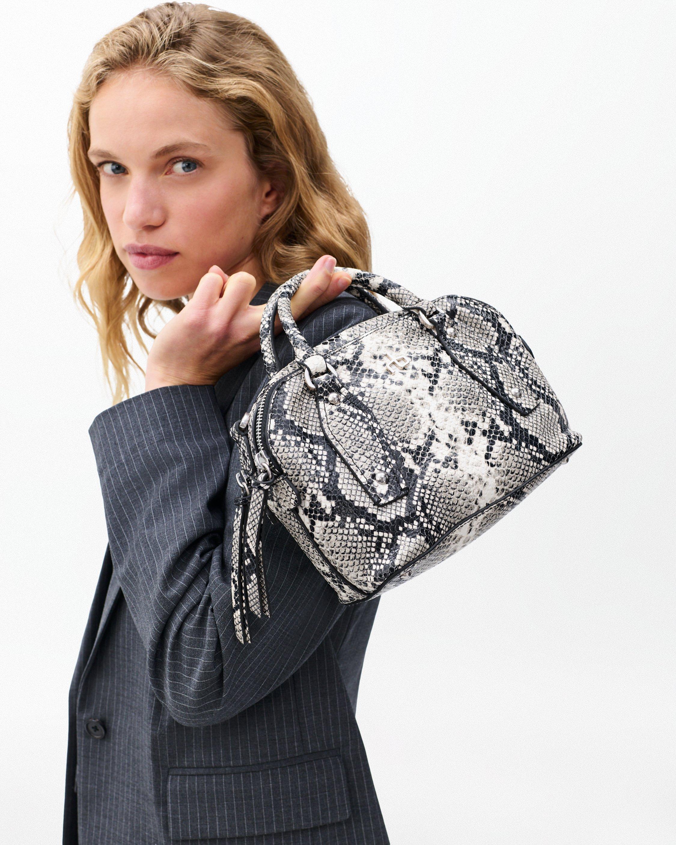 Gramercy Small Snakeskin Leather Satchel image number 2