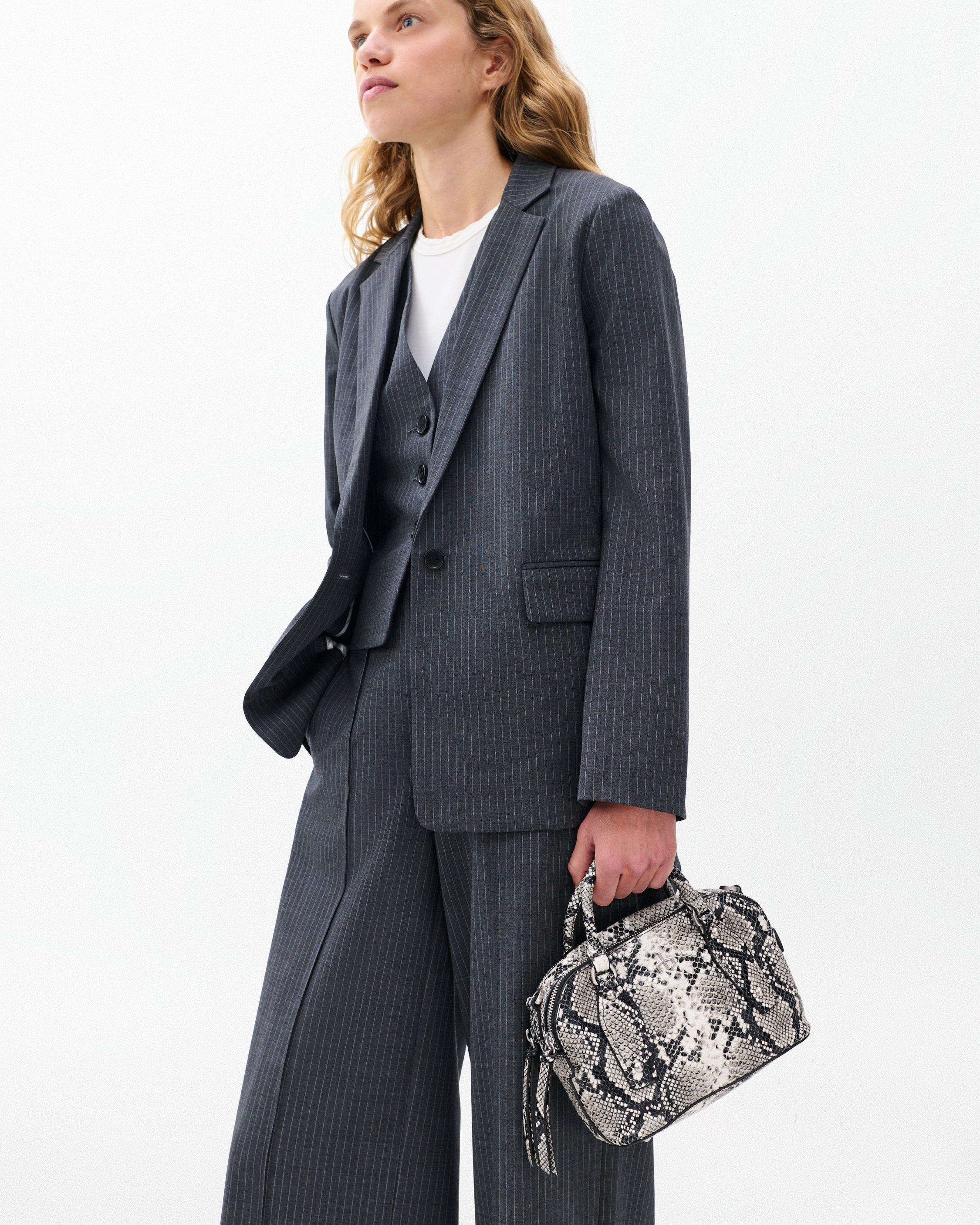 Gramercy Small Snakeskin Leather Satchel image number 3