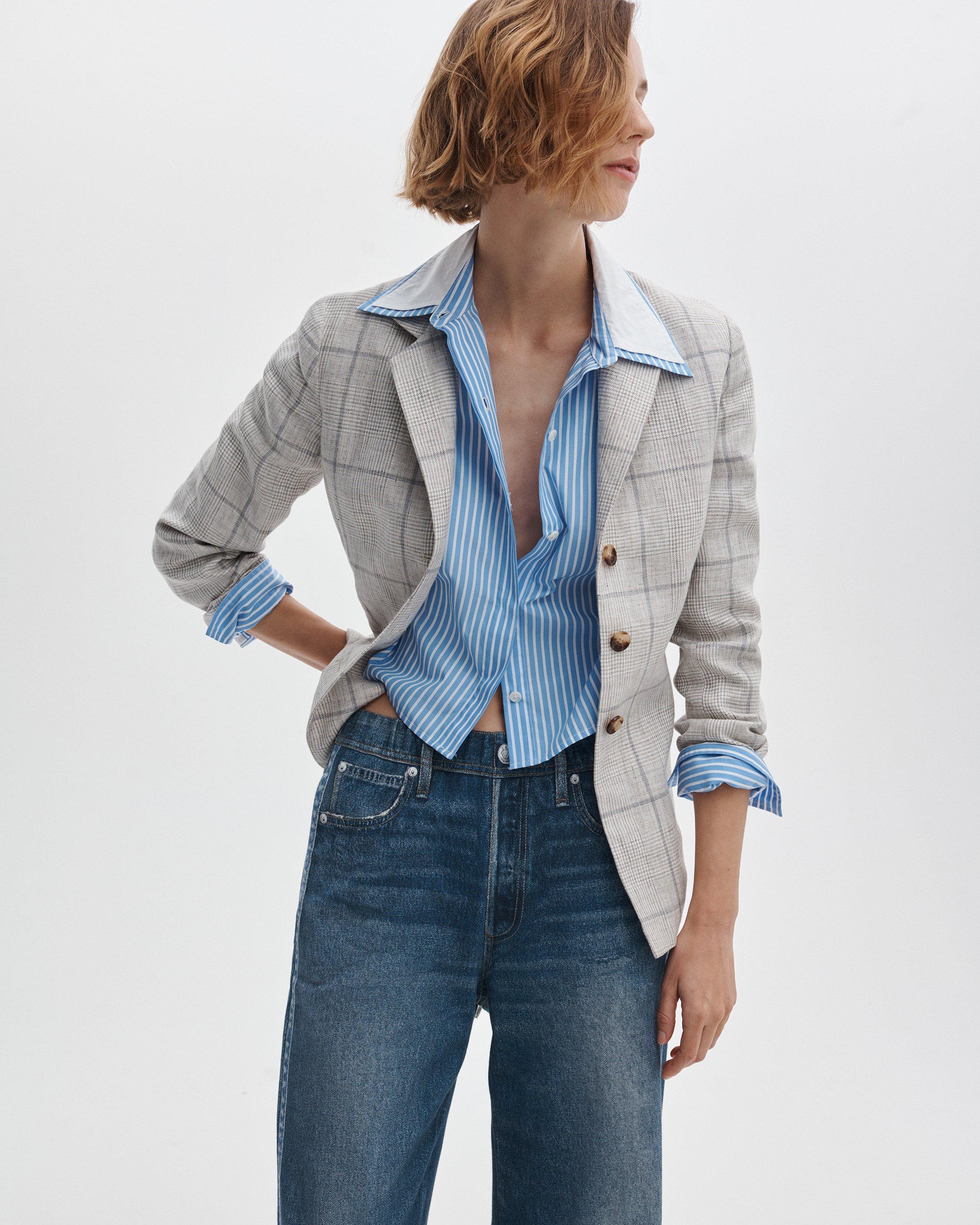 Chappell Plaid Linen Blazer - image 3