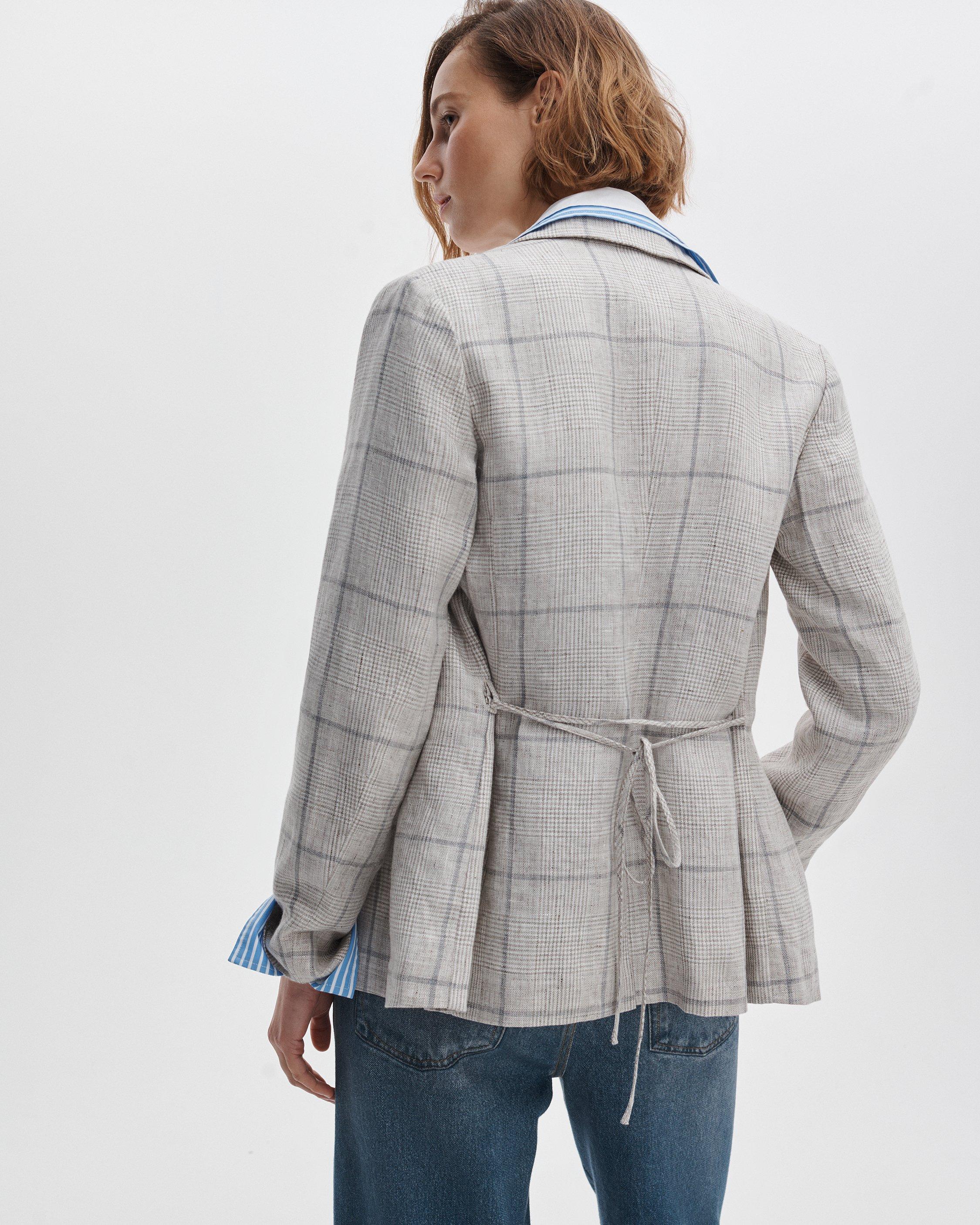 Chappell Plaid Linen Blazer image number 6