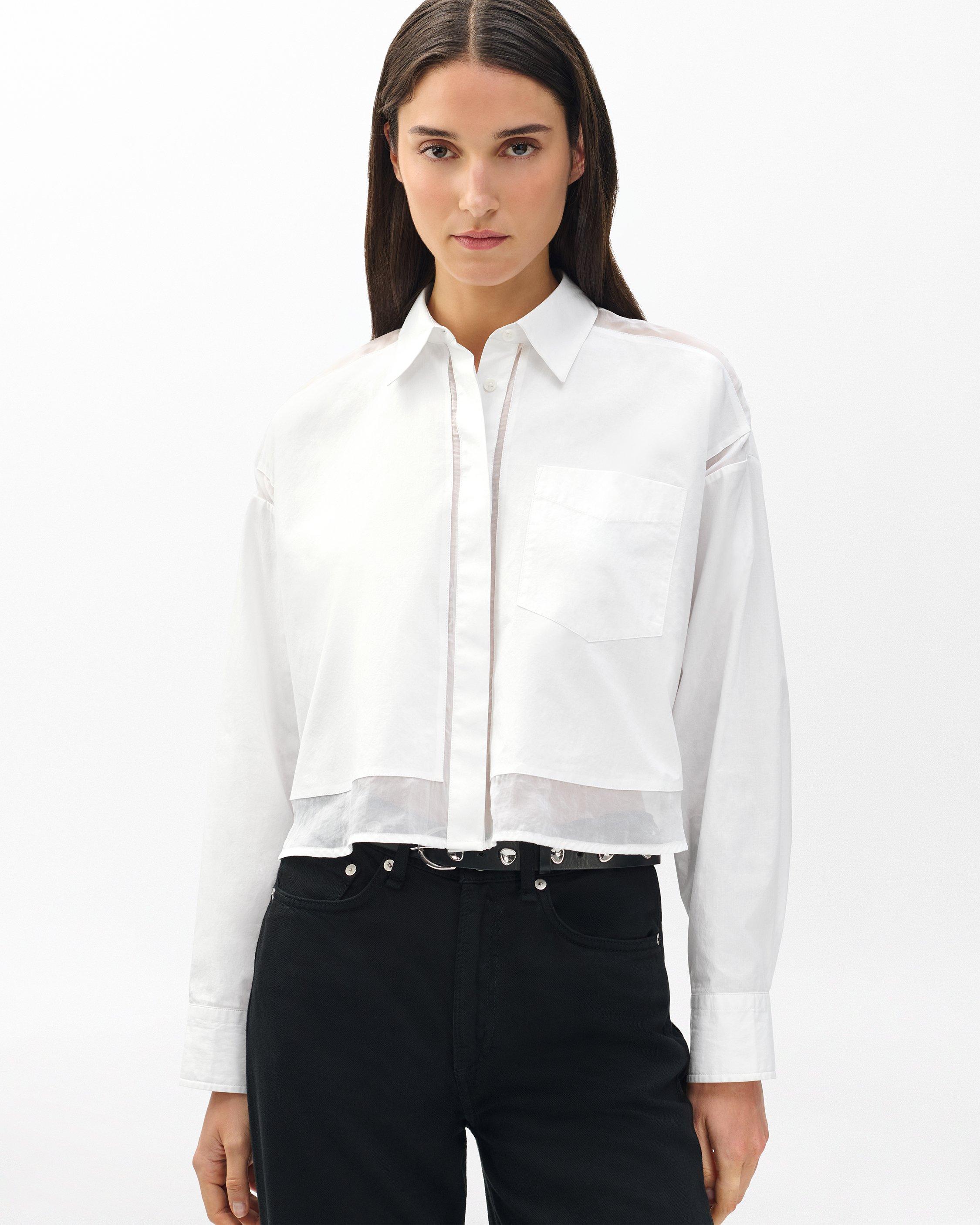 Beatrice Poplin-Organza Shirt - White | rag & bone