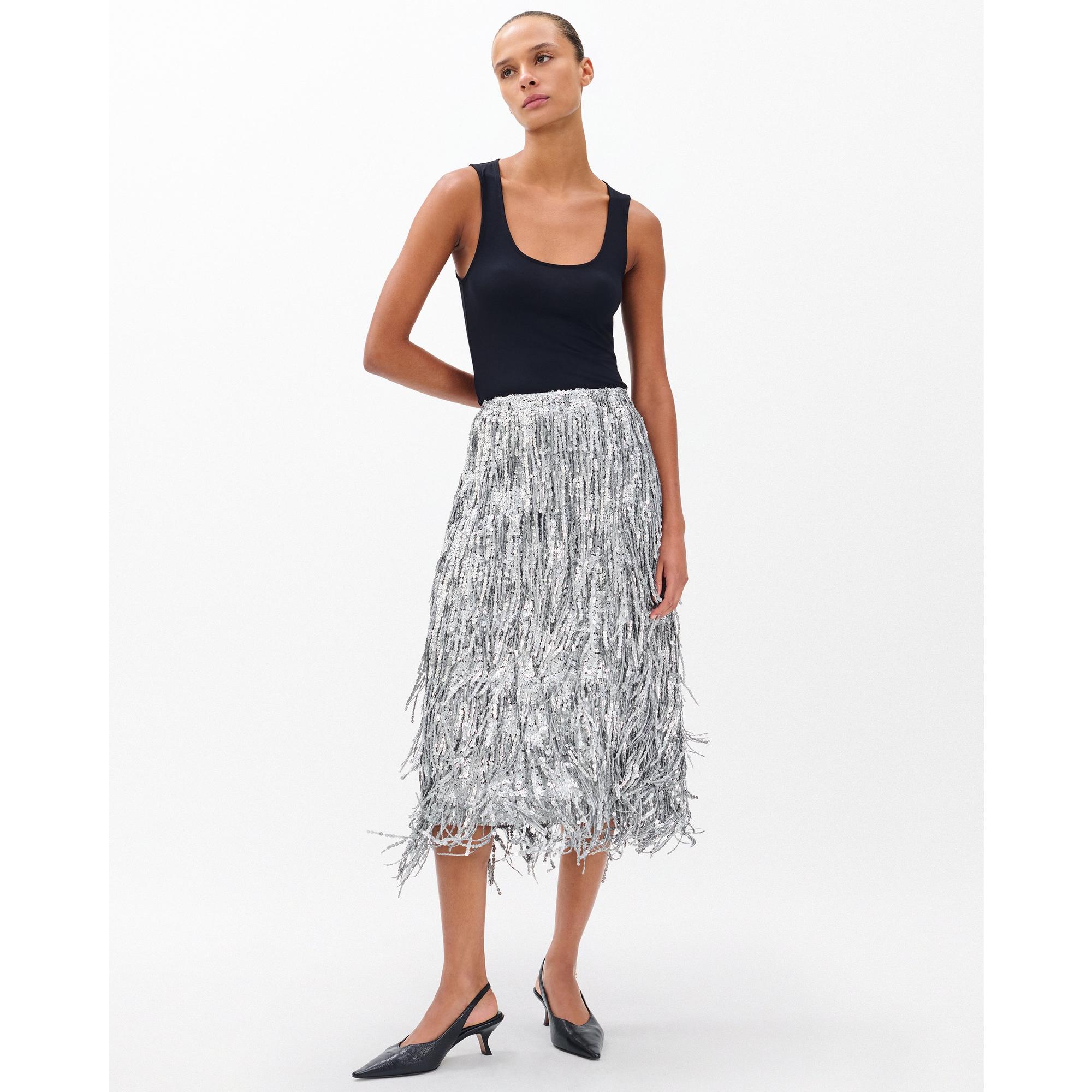 Billie Sequined Tassel Midi Skirt