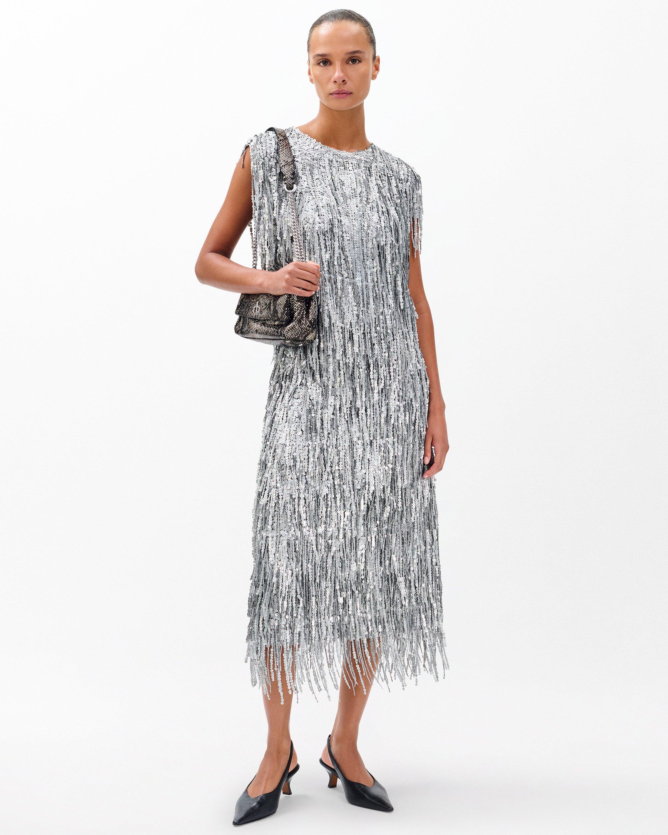 Billie Sequined Tassel Midi Skirt - image 3