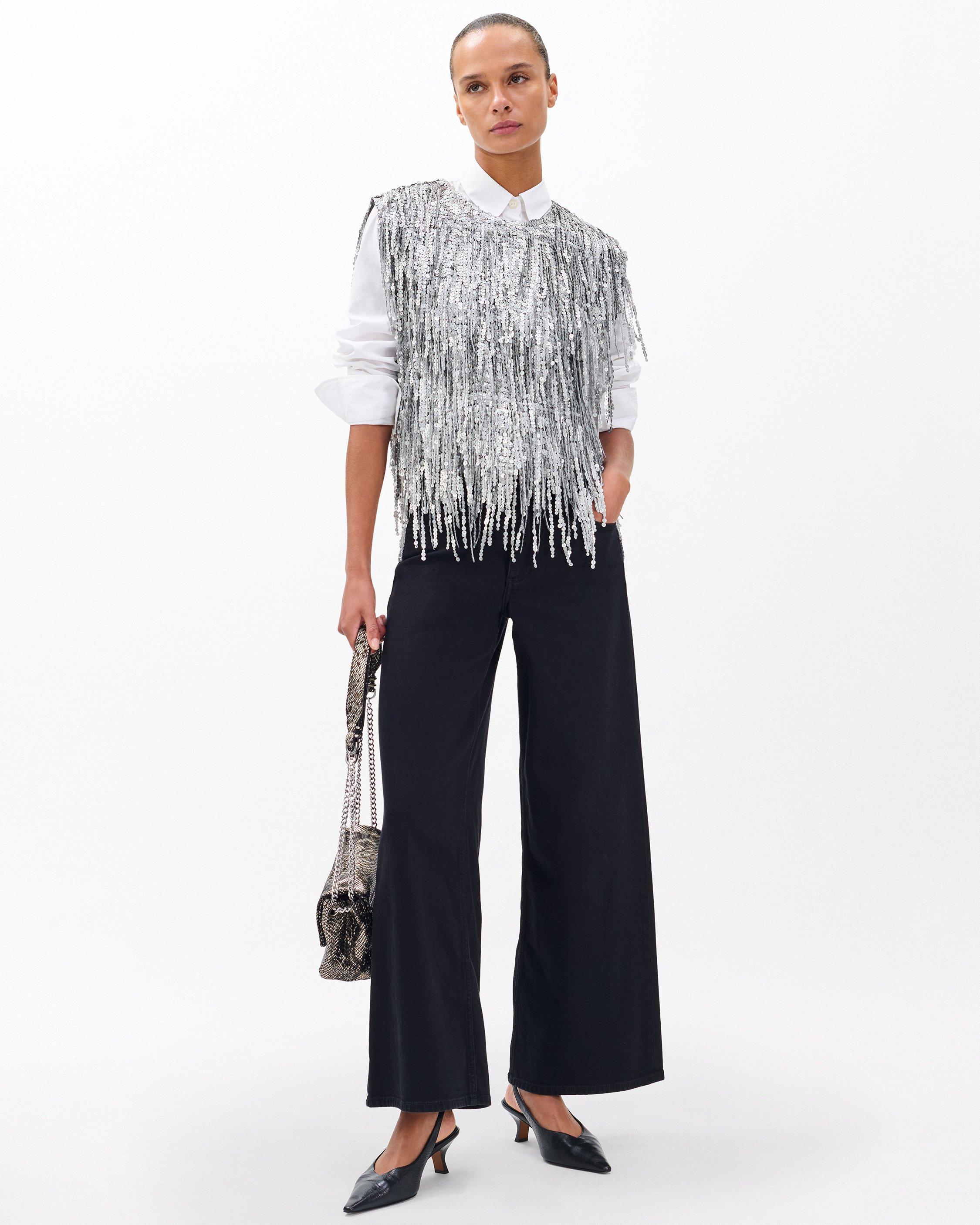 Billie Sequined Tassel Top image number 3