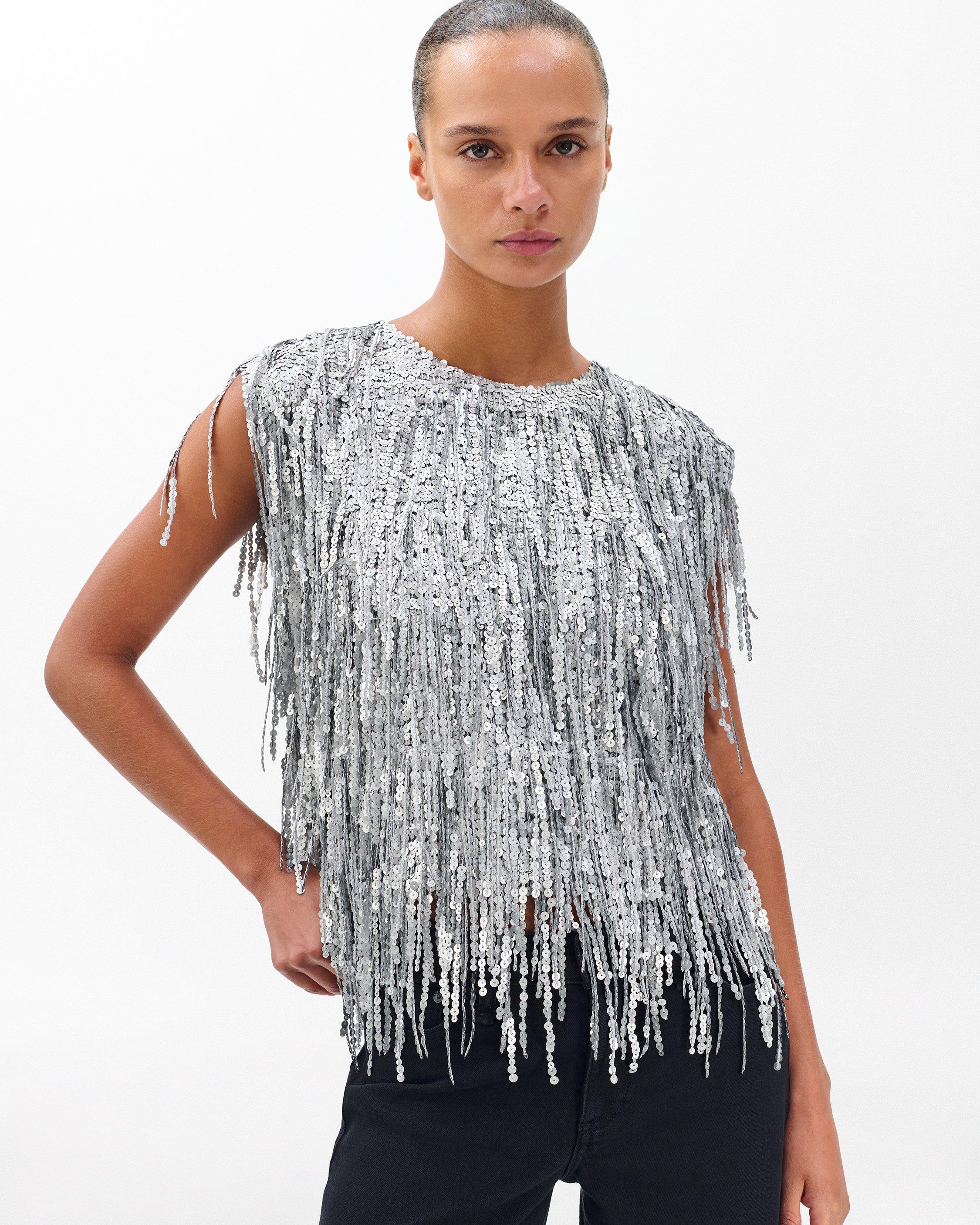 Billie Sequined Tassel Top image number 5