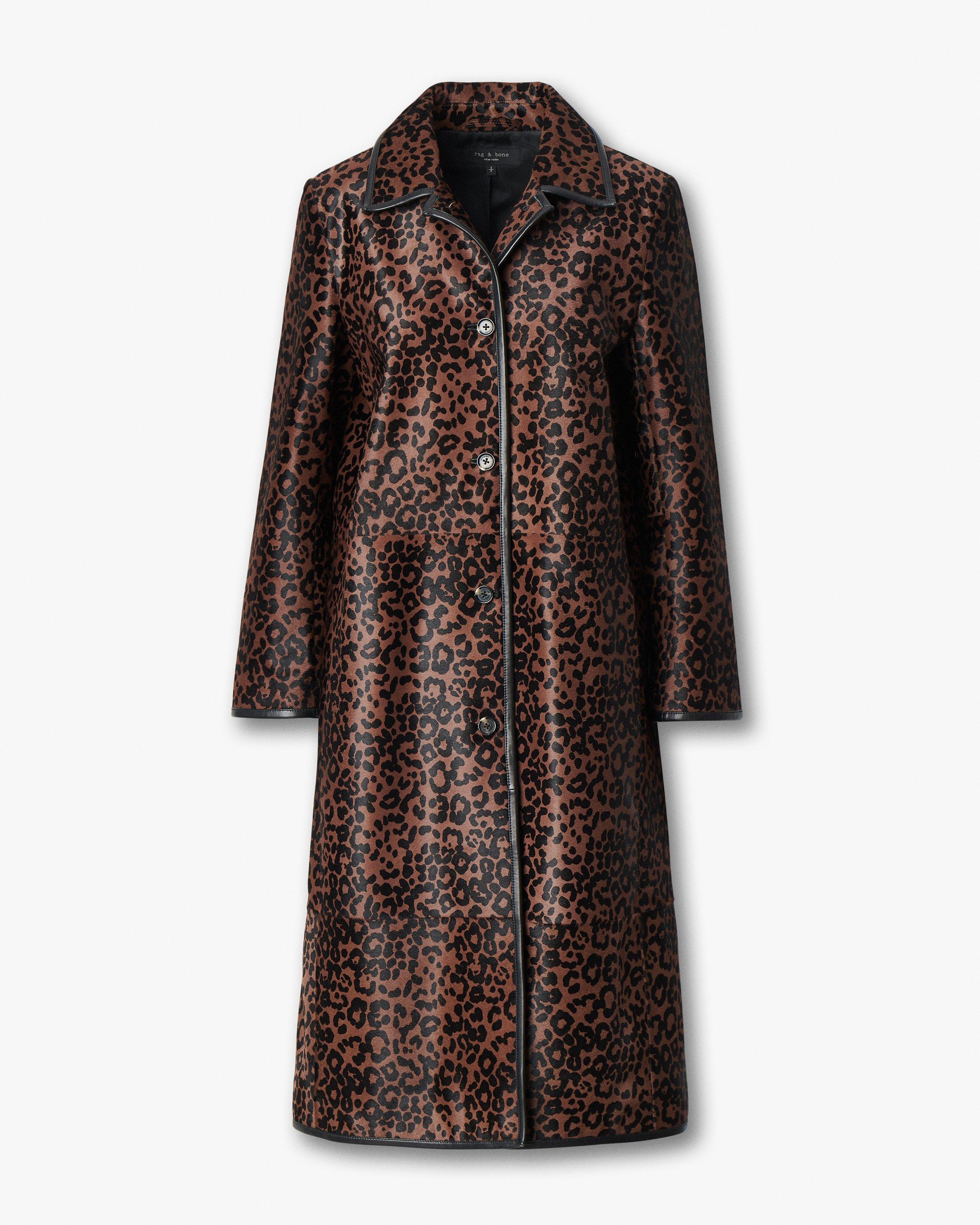 Isa Leopard-Print Calf Hair Coat image number 2