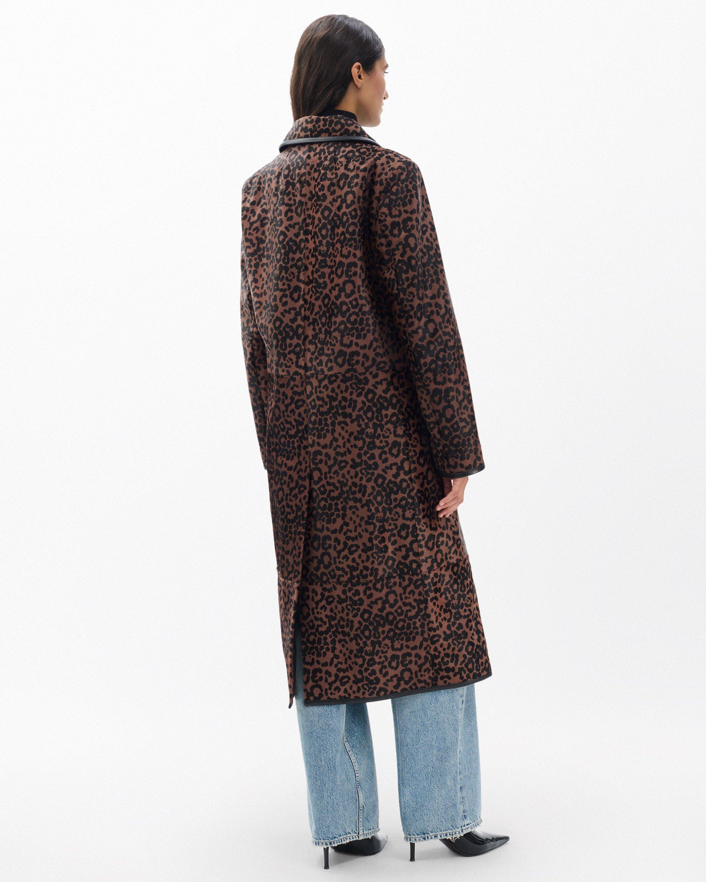 Isa Leopard-Print Calf Hair Coat image number 6