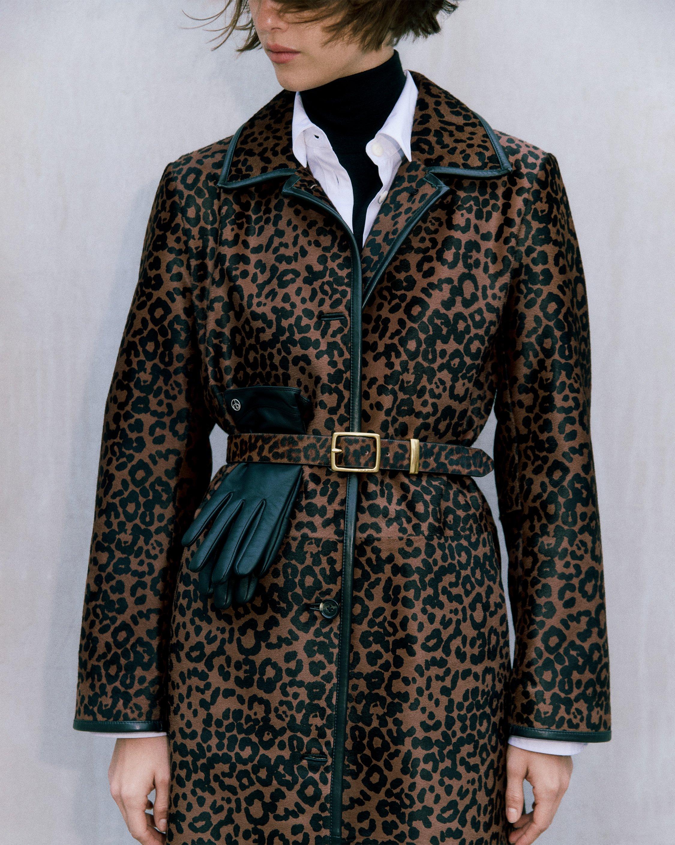 Isa Leopard-Print Calf Hair Coat image number 7