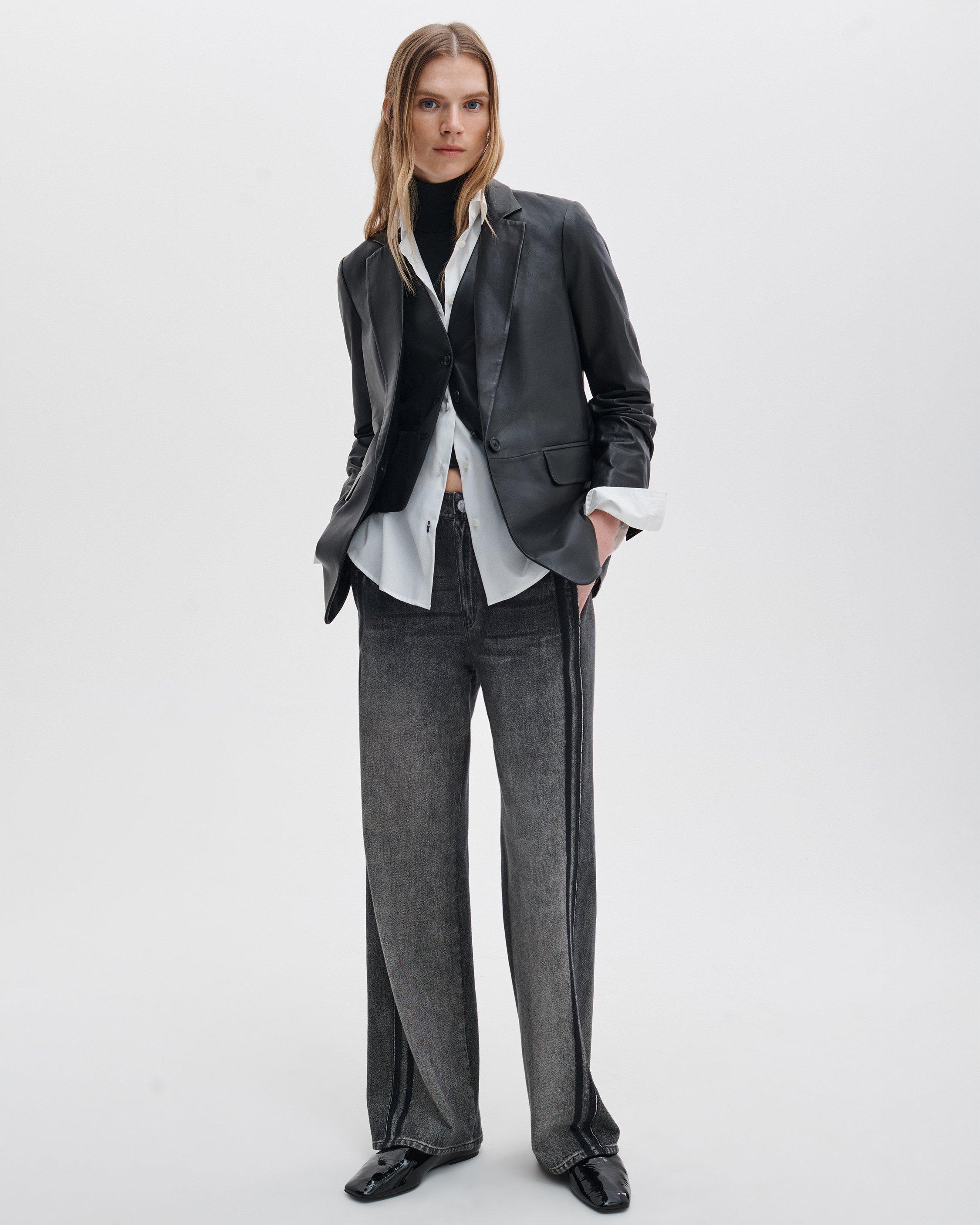 Jennifer Leather Two-in-One Blazer - image 3