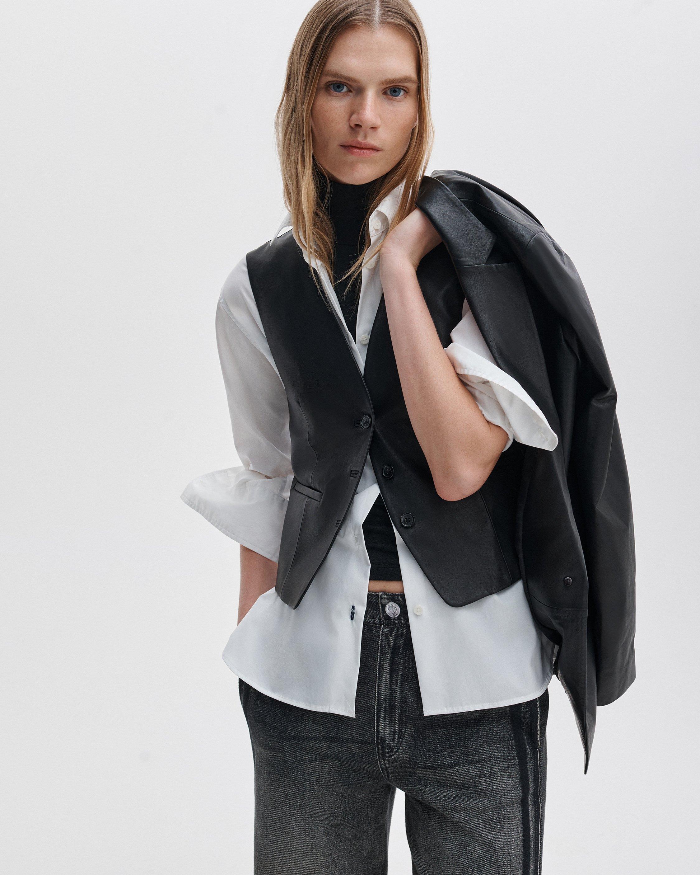 Jennifer Leather Two-in-One Blazer - image 4