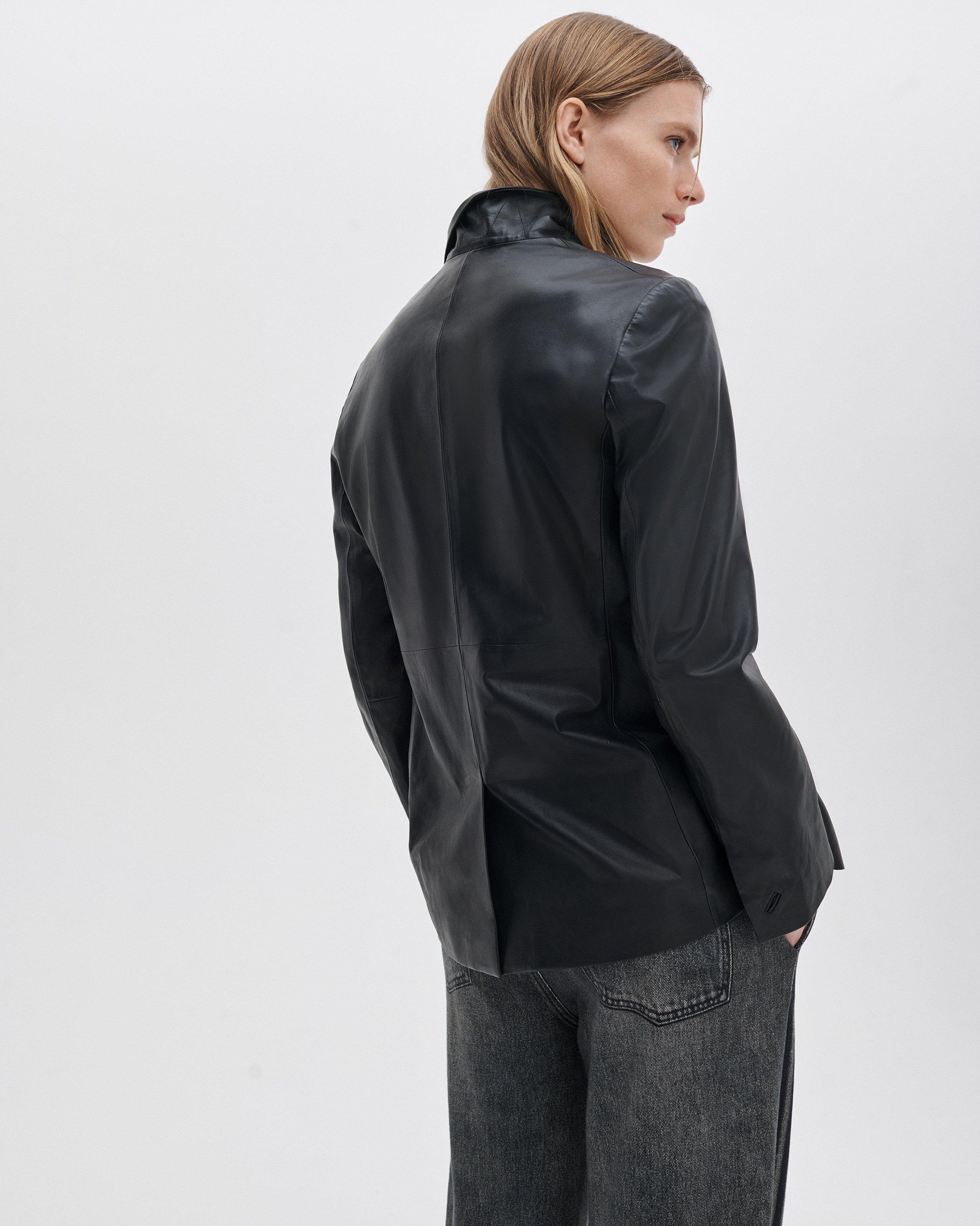 Jennifer Leather Two-in-One Blazer - Black | rag & bone