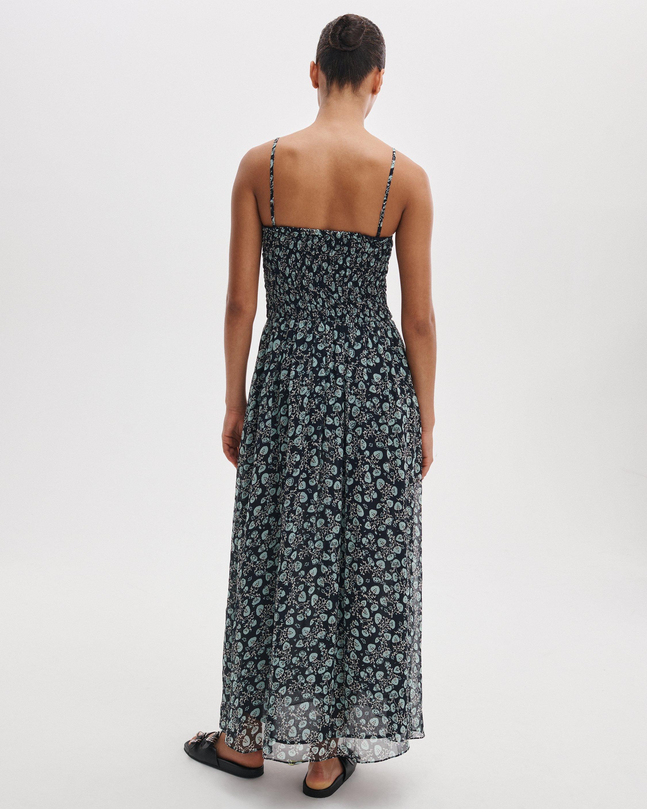 american rag black floral dress Black Ruffle Tiered Cut-Out Floral Print Chiffon Dress