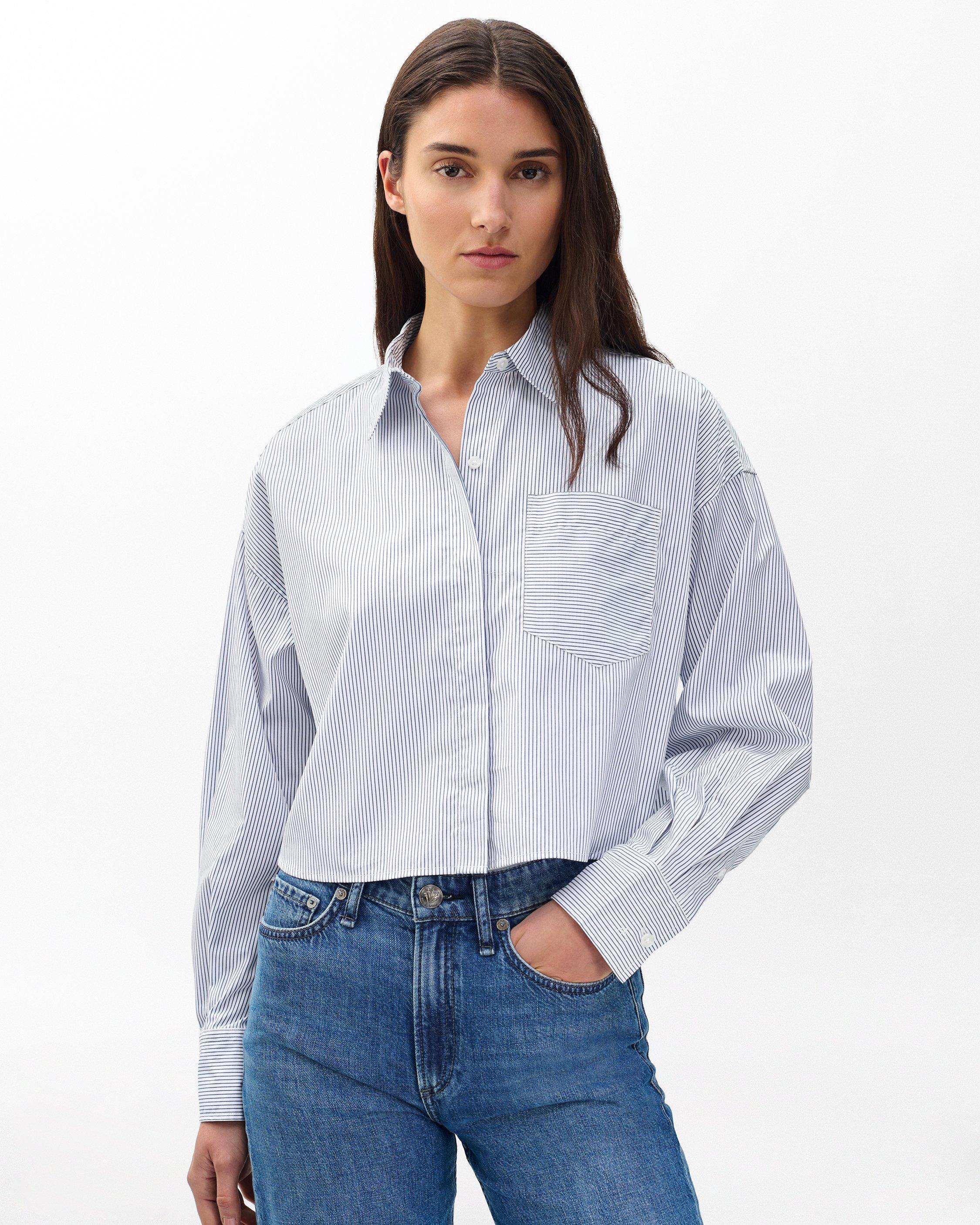 Marin Cropped Striped Shirt image number 1