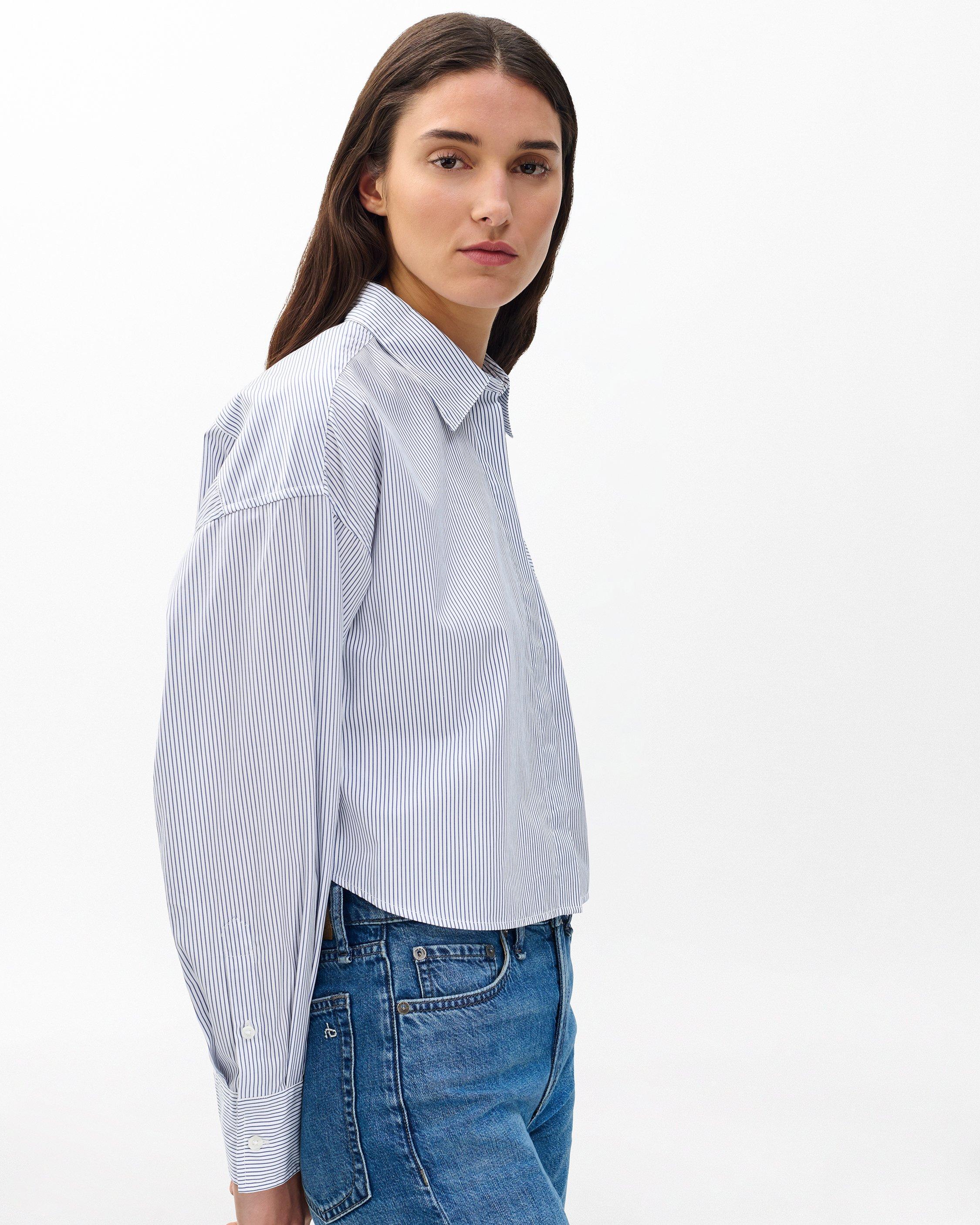 Marin Cropped Striped Shirt image number 5