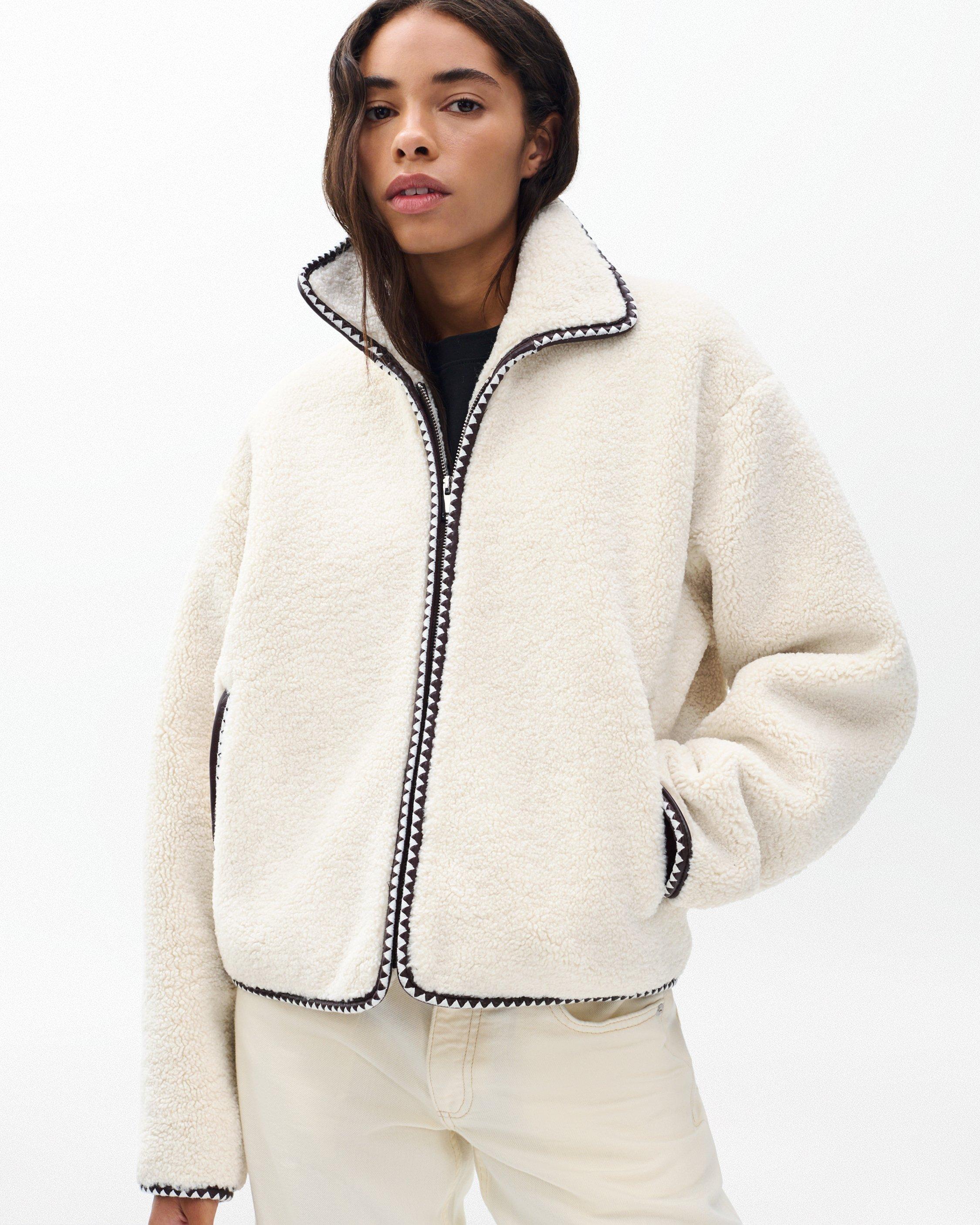 Mai Sherpa Zip-Up Jacket - Ivory | rag & bone
