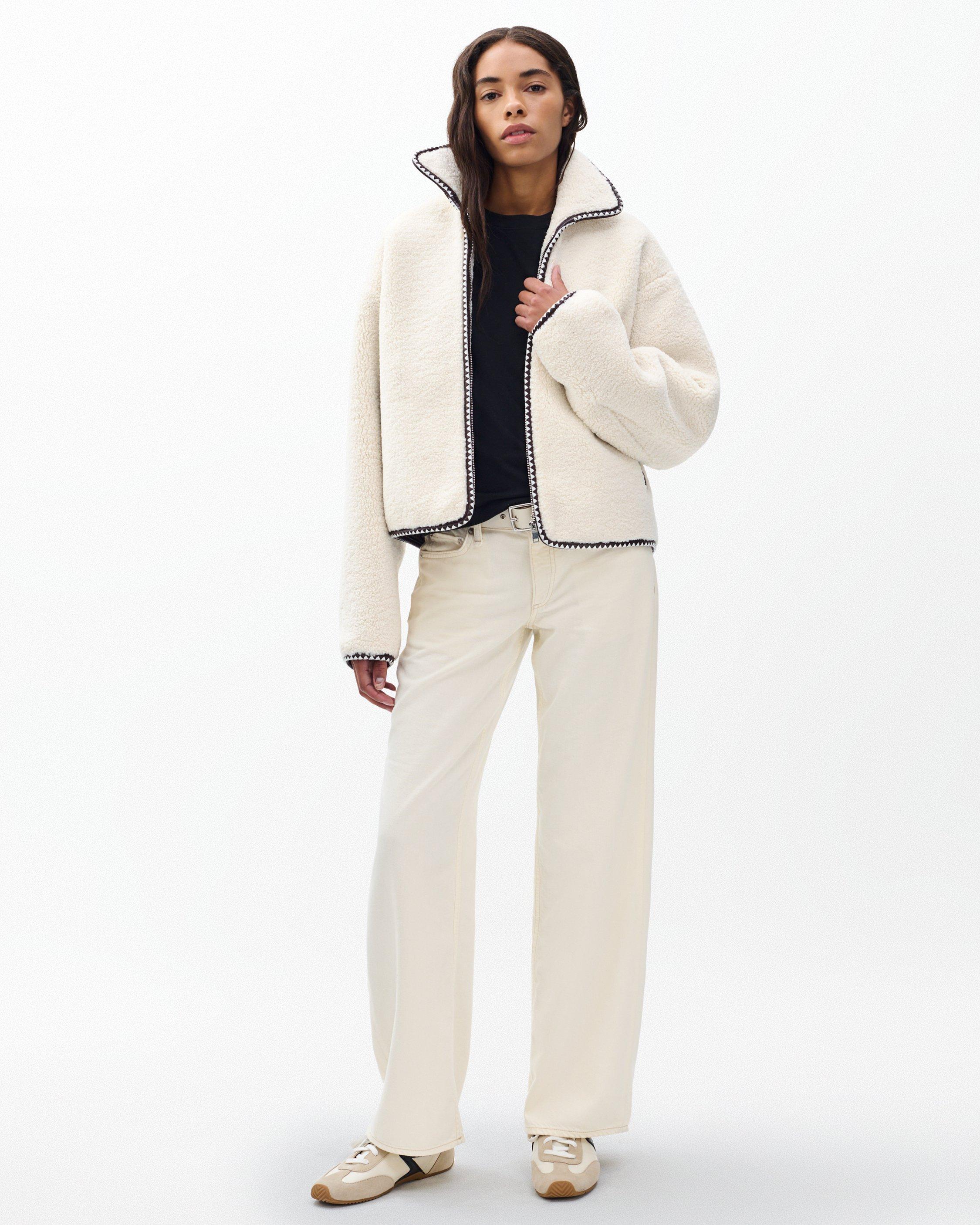 Mai Sherpa Zip-Up Jacket - Ivory | rag & bone