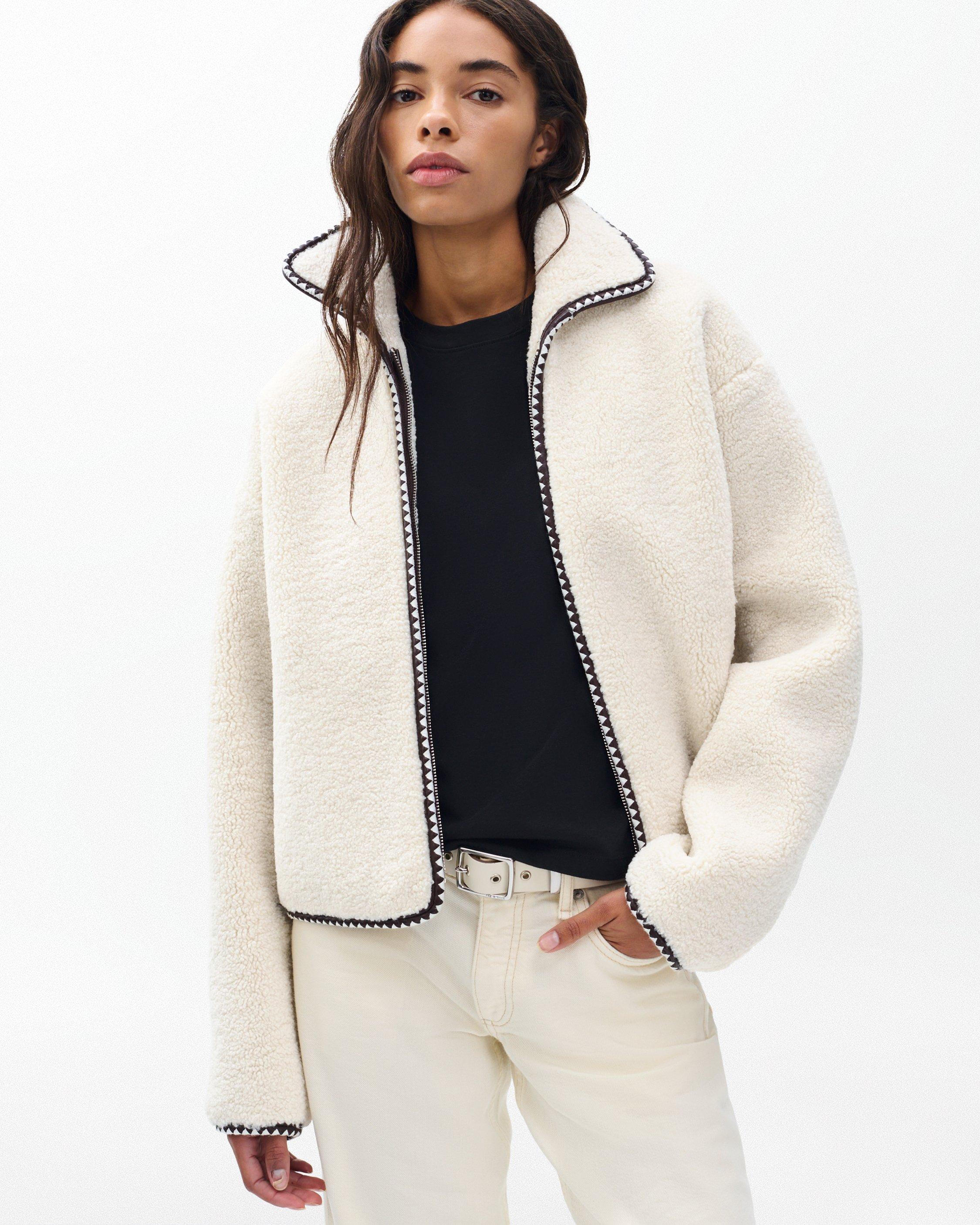 Mai Sherpa Zip-Up Jacket - Ivory | rag & bone