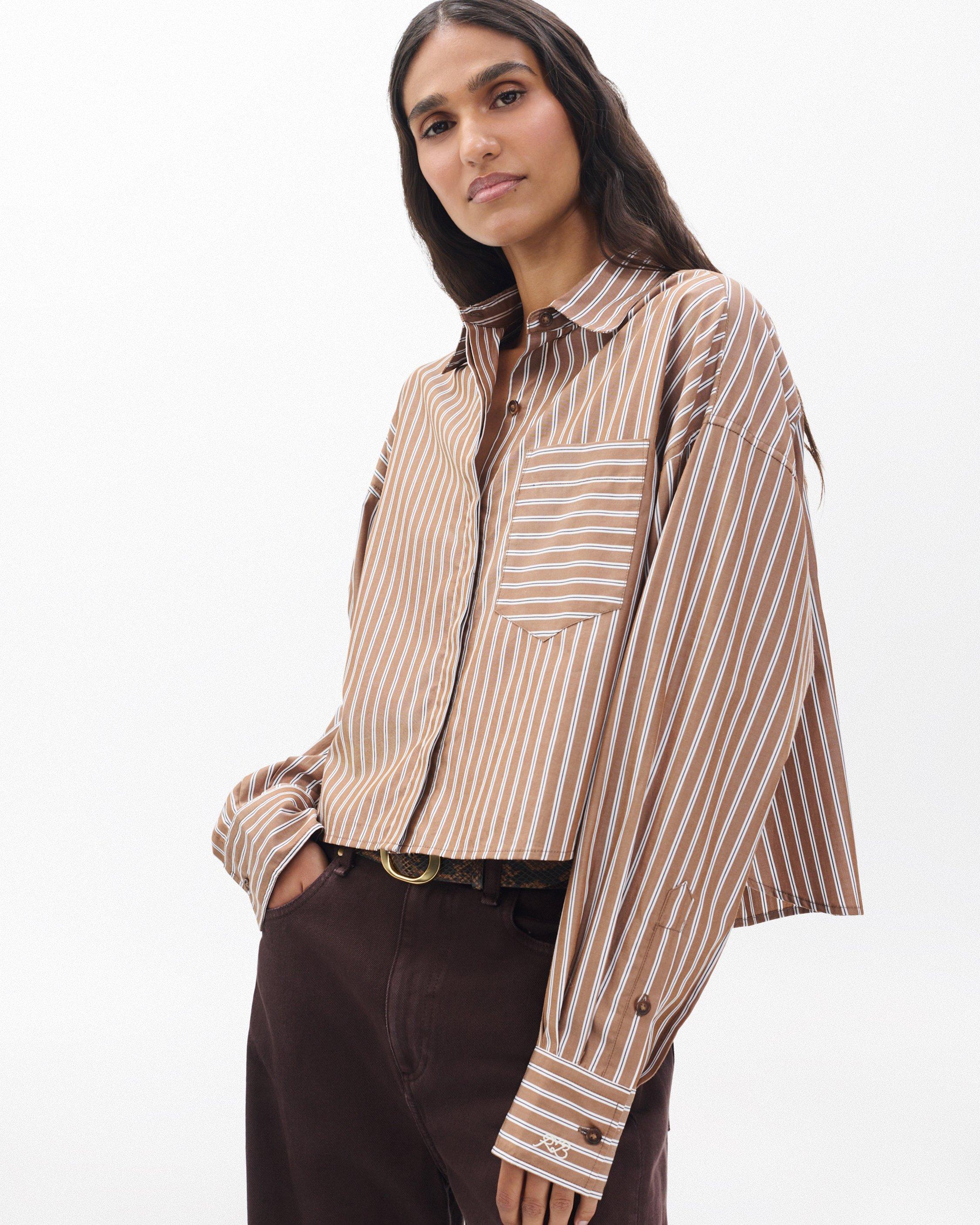 Marin Cropped Striped Shirt image number 1