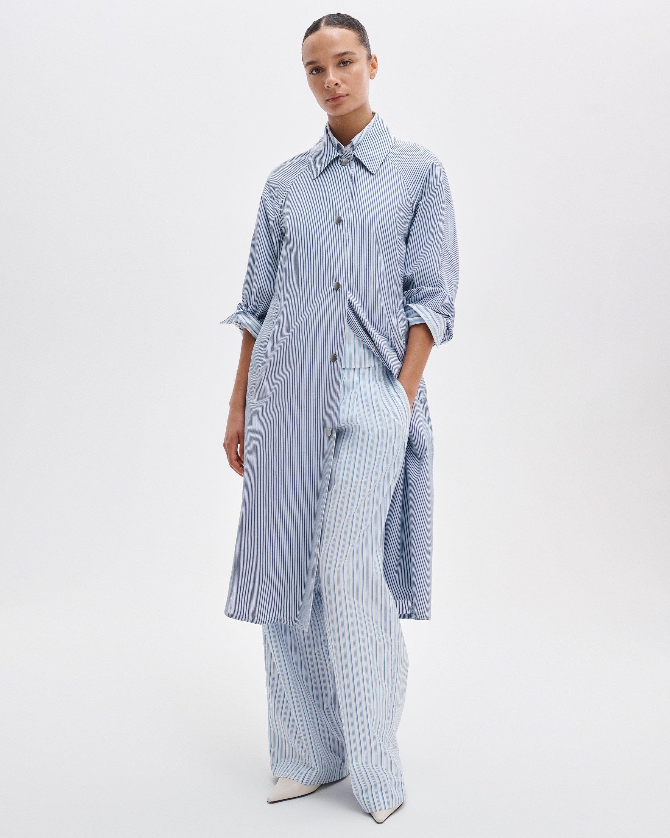 Gayle Striped Poplin Trench Coat - image 3