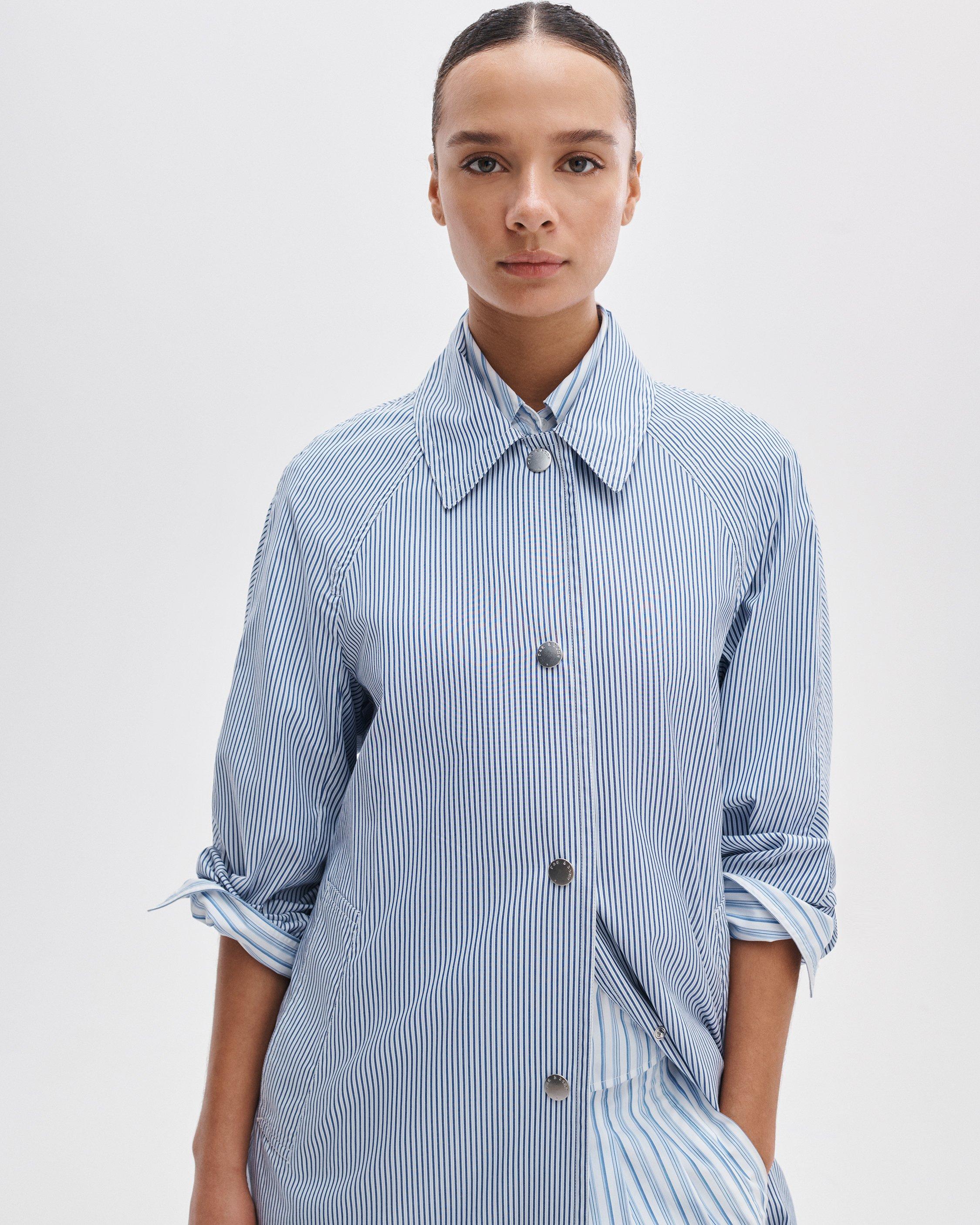 Gayle Striped Poplin Trench Coat - image 4
