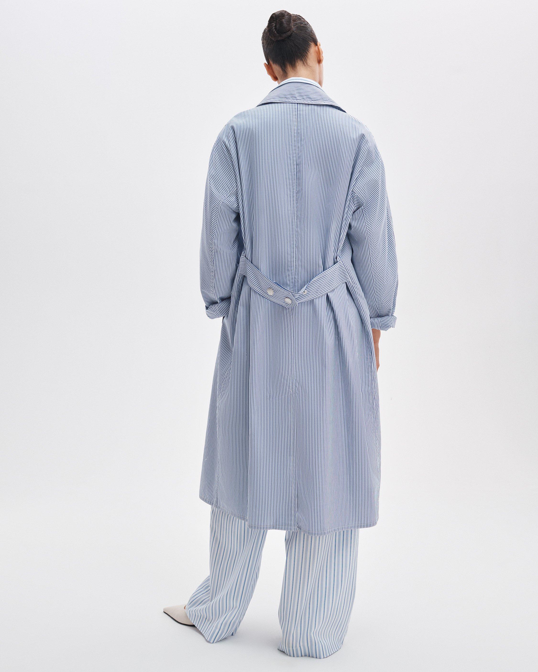 Gayle Striped Poplin Trench Coat image number 6
