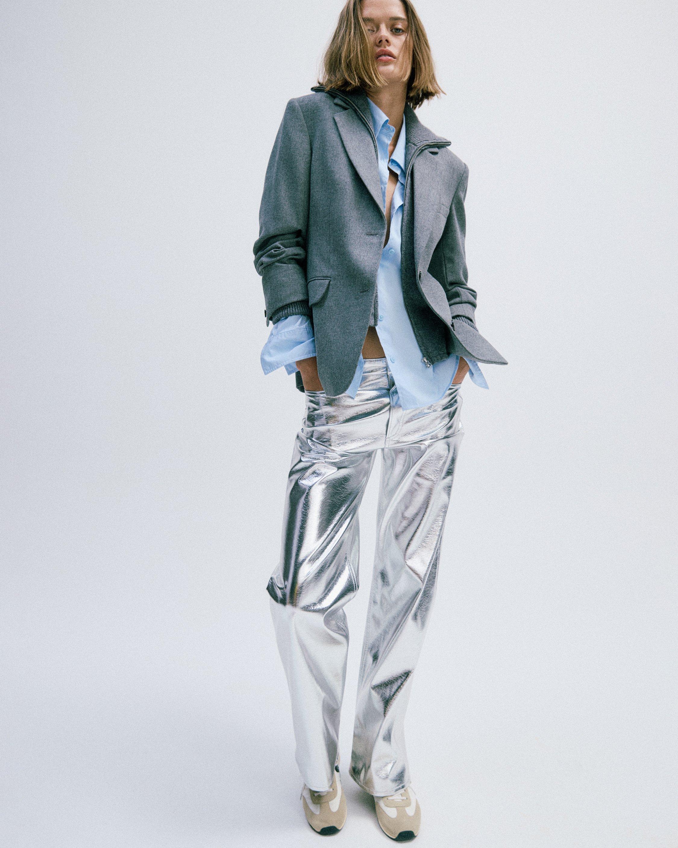 Logan Faux Leather Pants - Silver | rag & bone