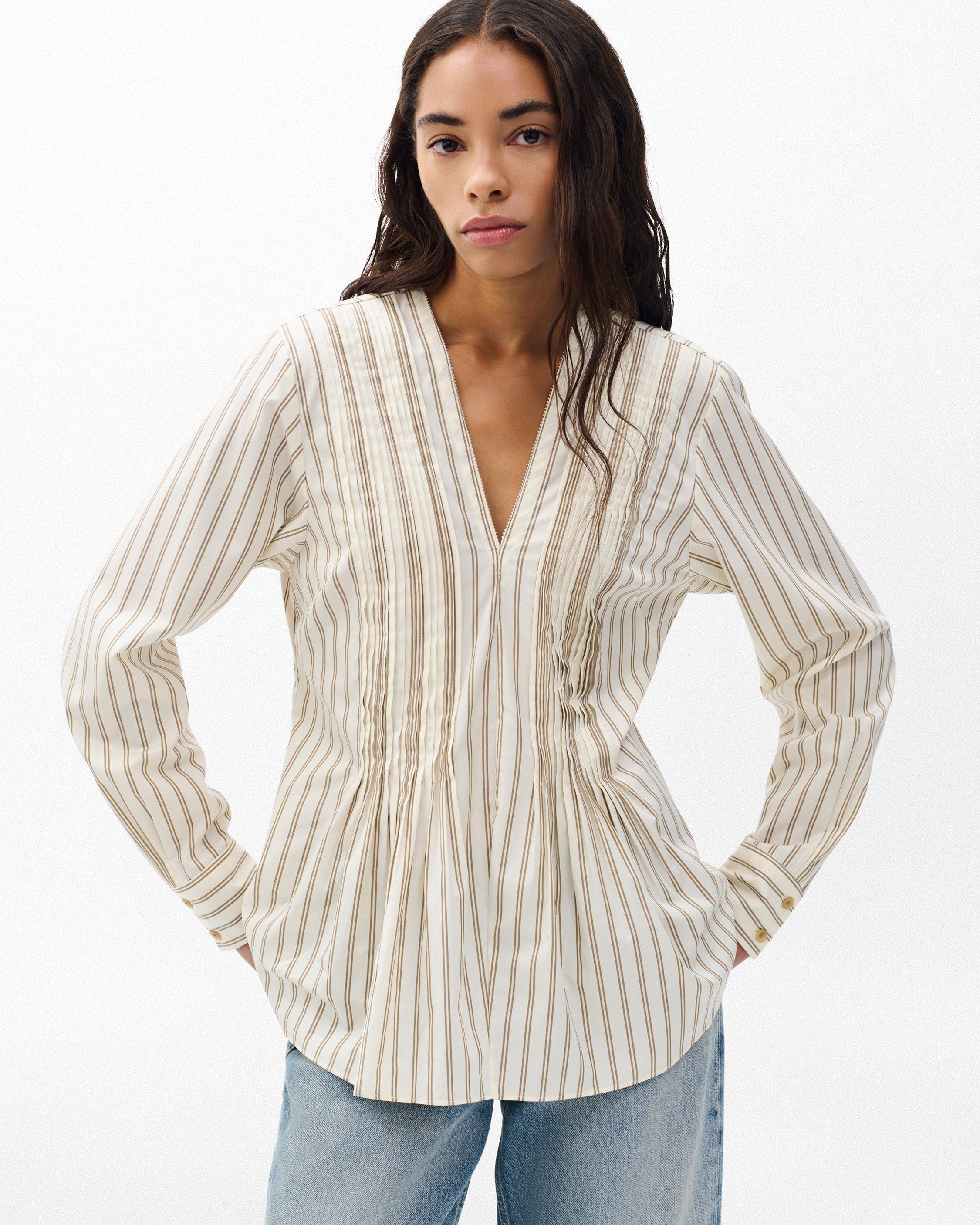 Asher Striped Top - Dry Clay Stripe | rag & bone