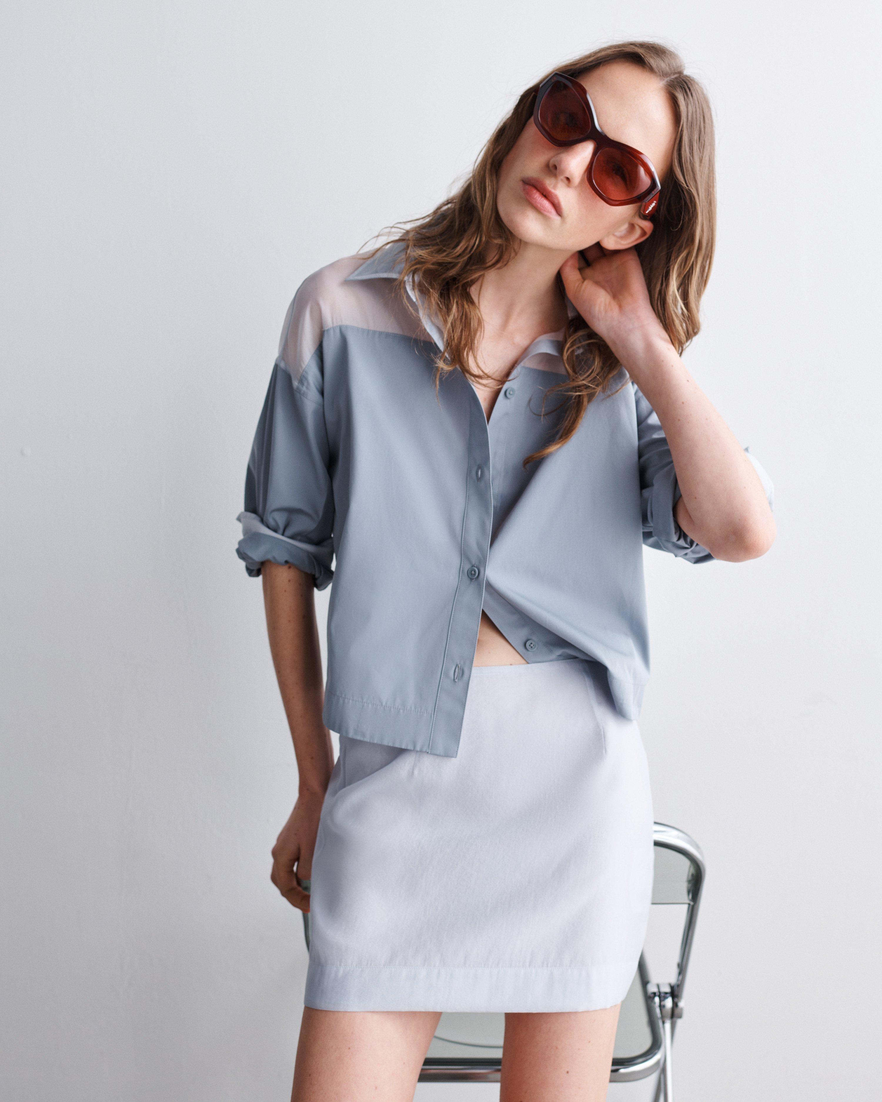 Elly Poplin-Organza Shirt image number 6