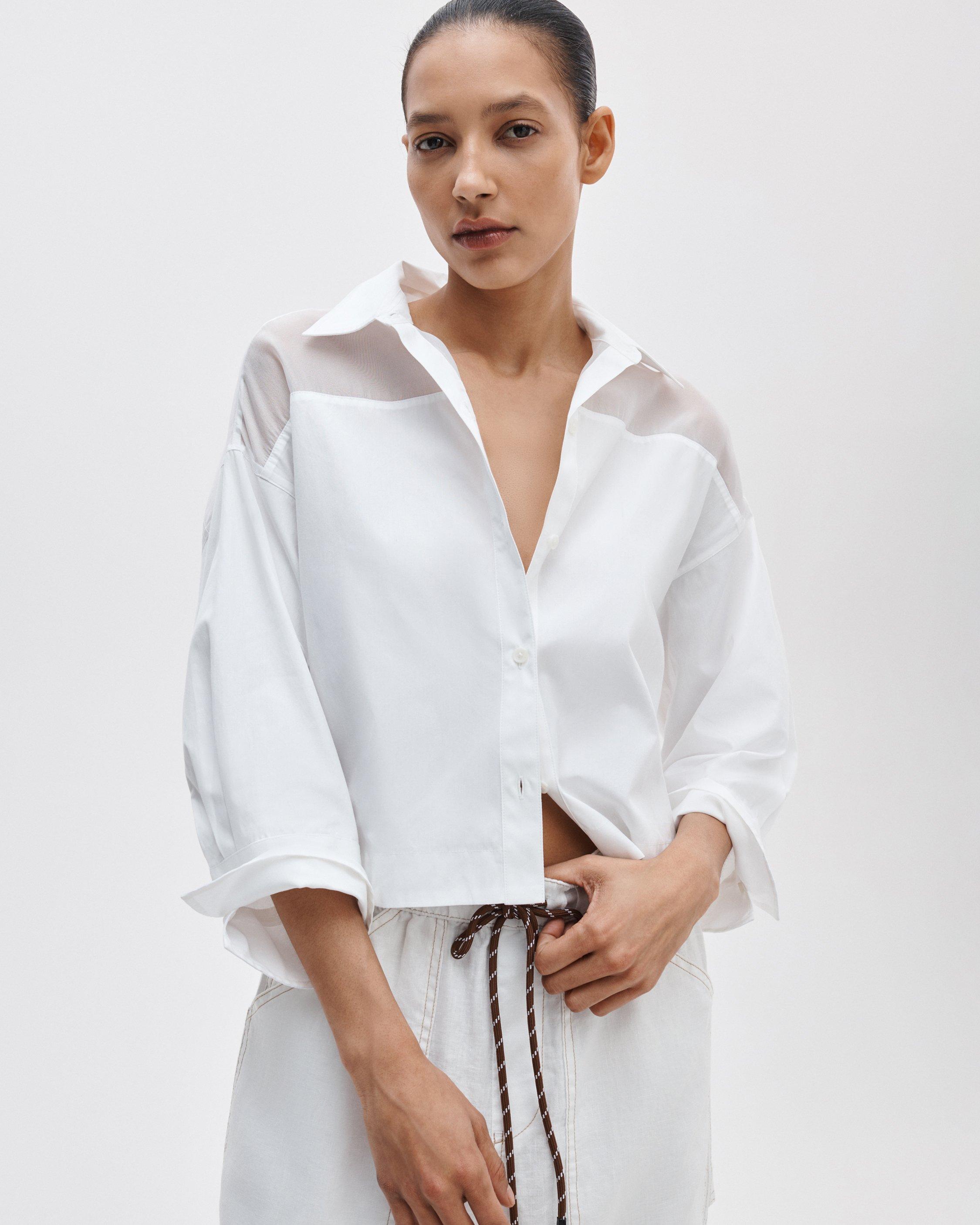 Elly Poplin-Organza Shirt image number 1
