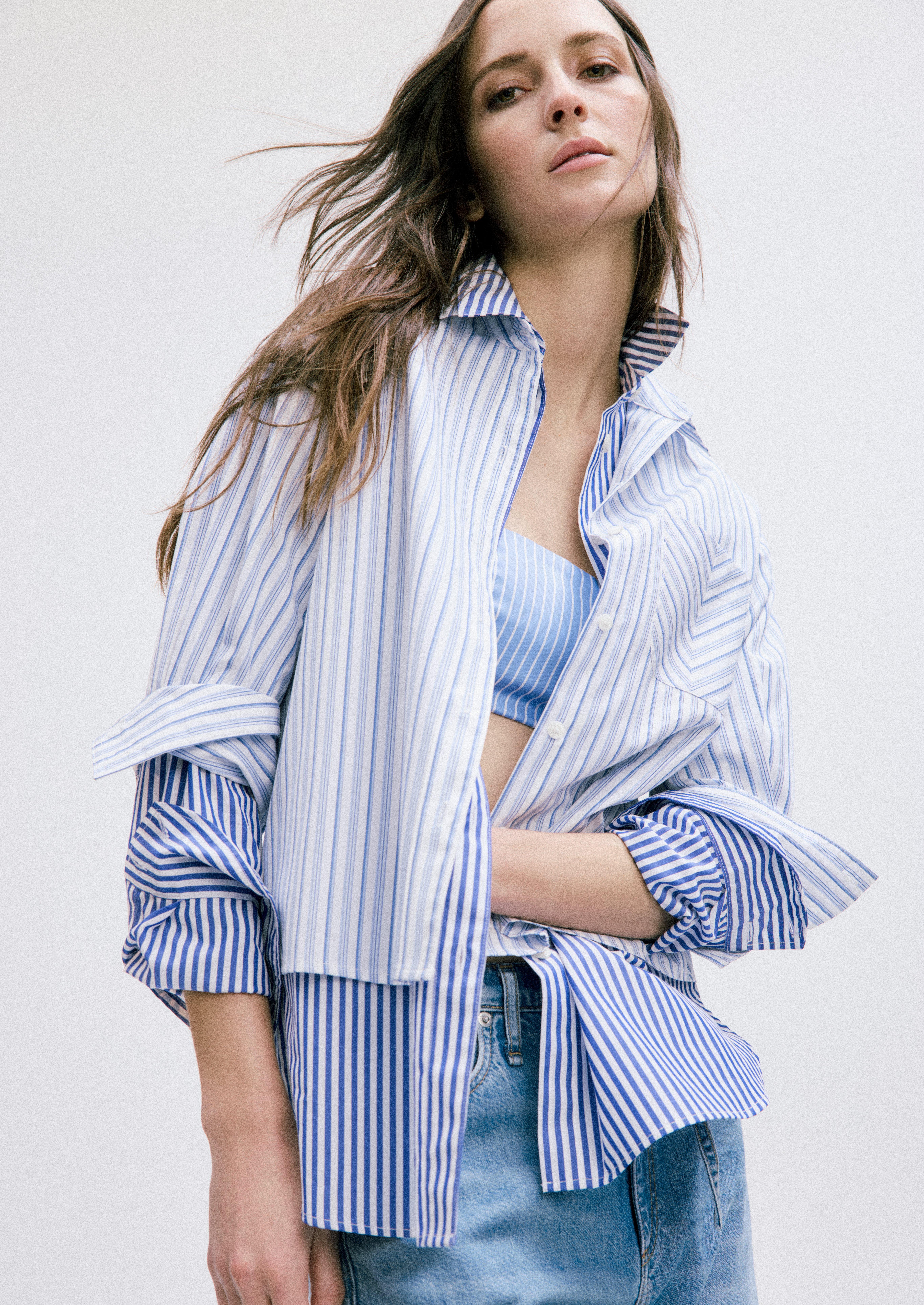 Lucia Striped Poplin Shirt image number 6