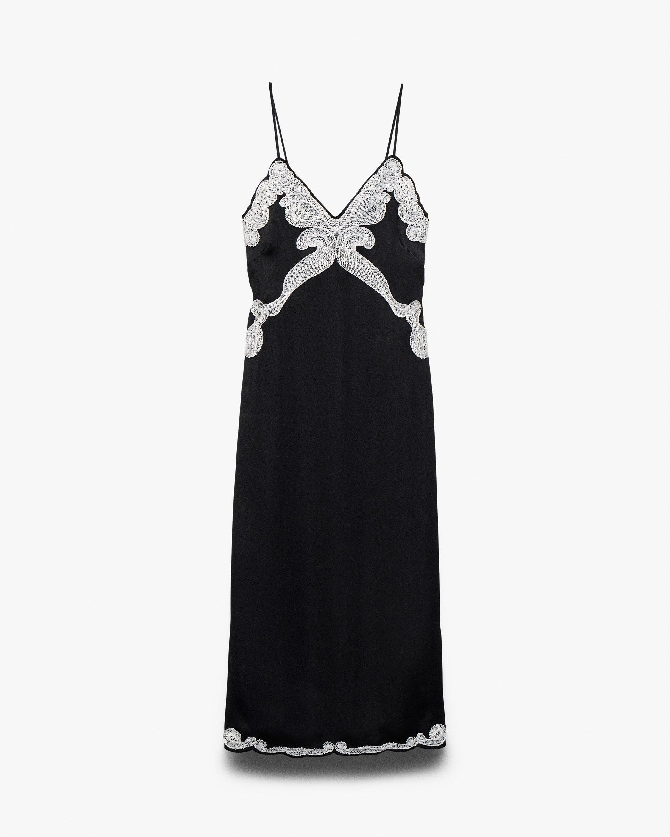 Ann Embroidered Slip Dress - image 2