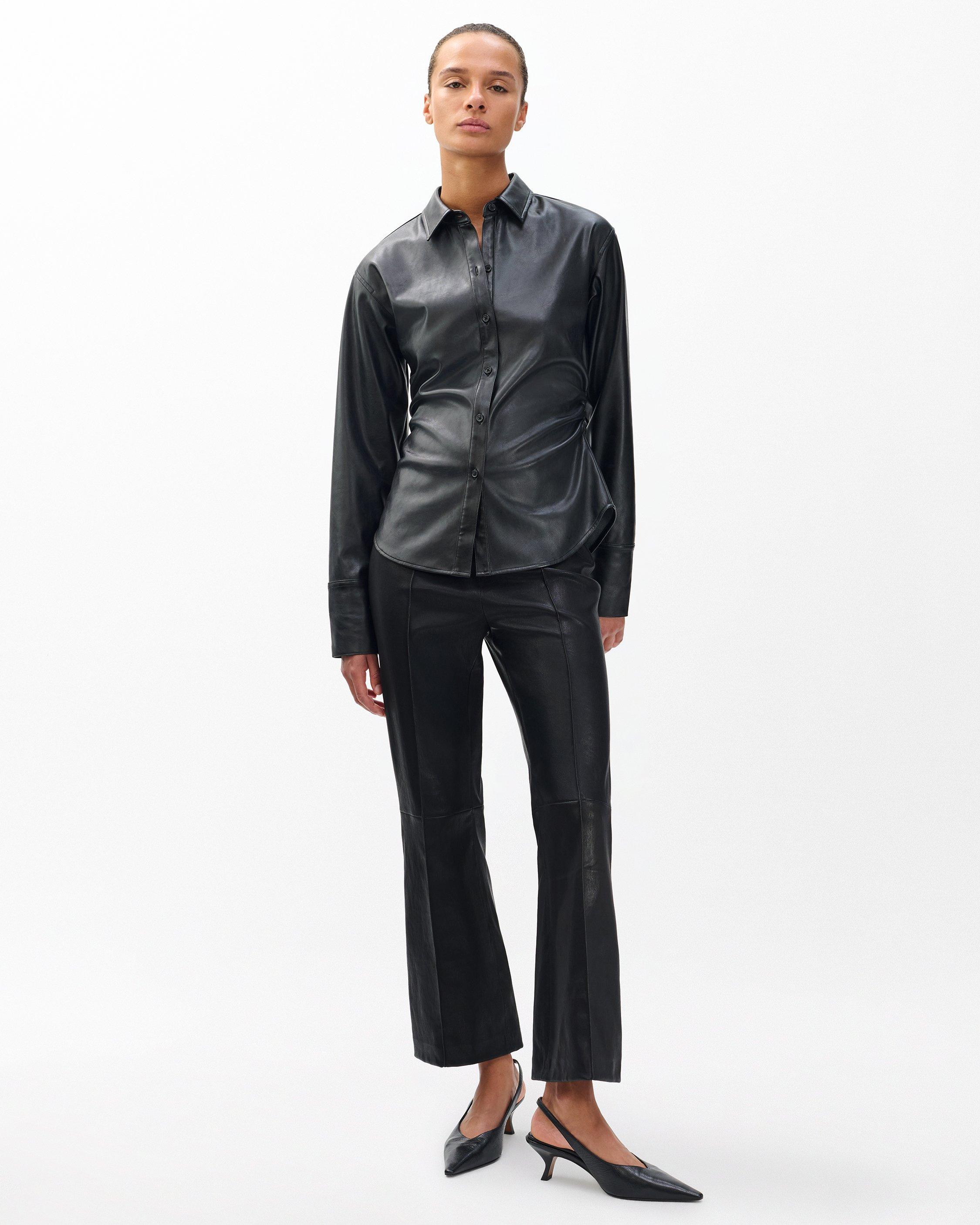 Irina Kick Flare Leather Pants image number 1