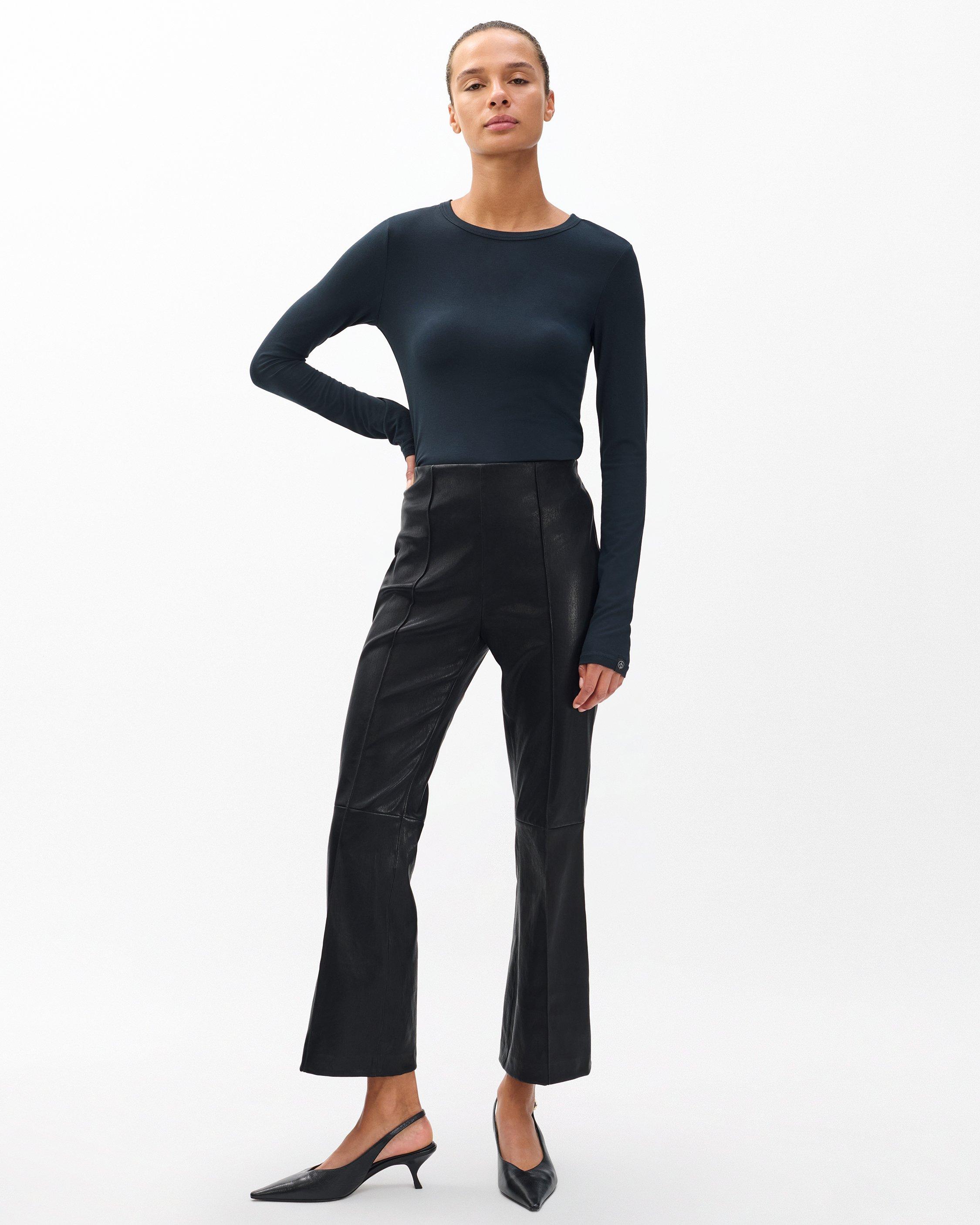 Irina Kick Flare Leather Pants image number 3
