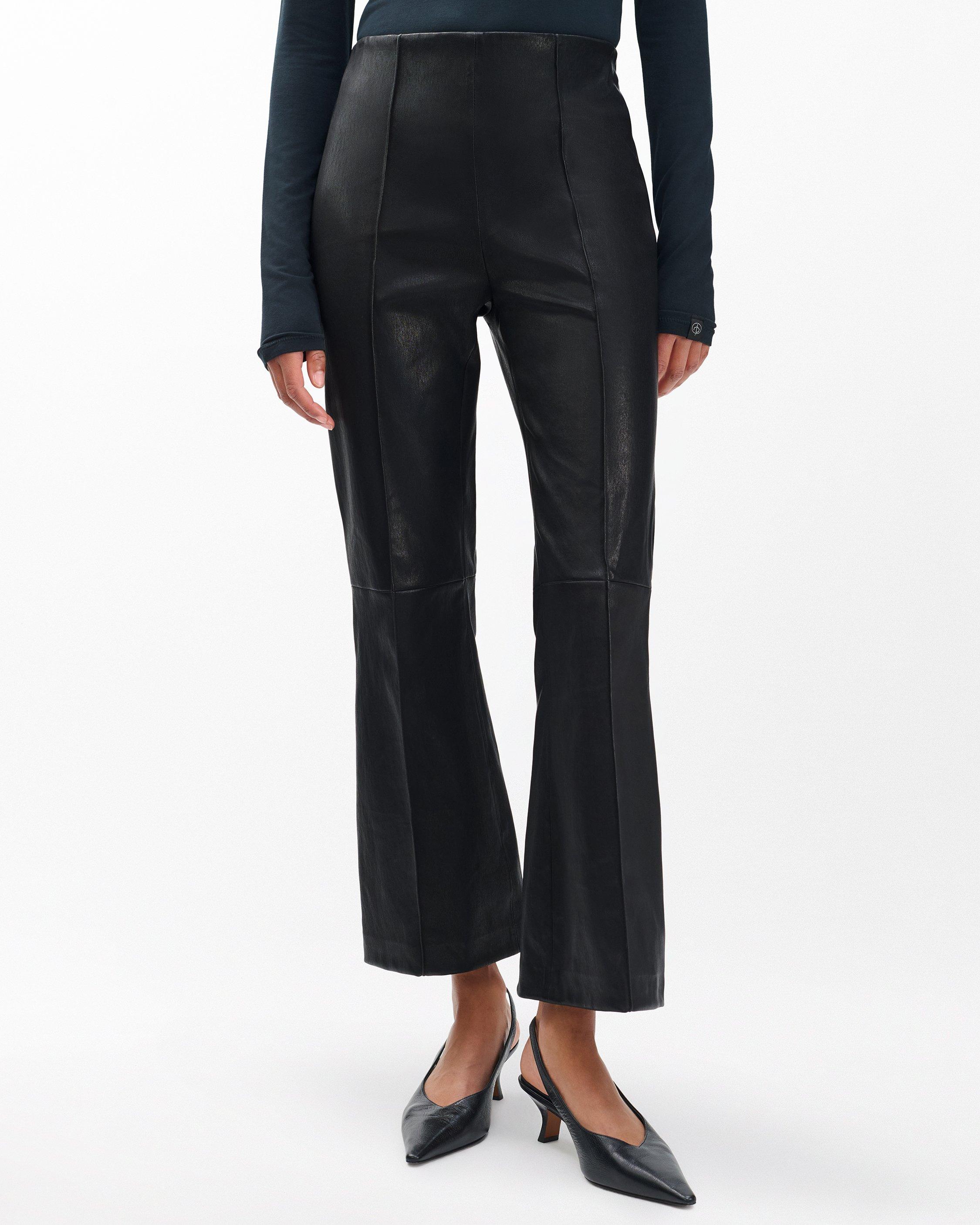 Irina Kick Flare Leather Pants image number 4