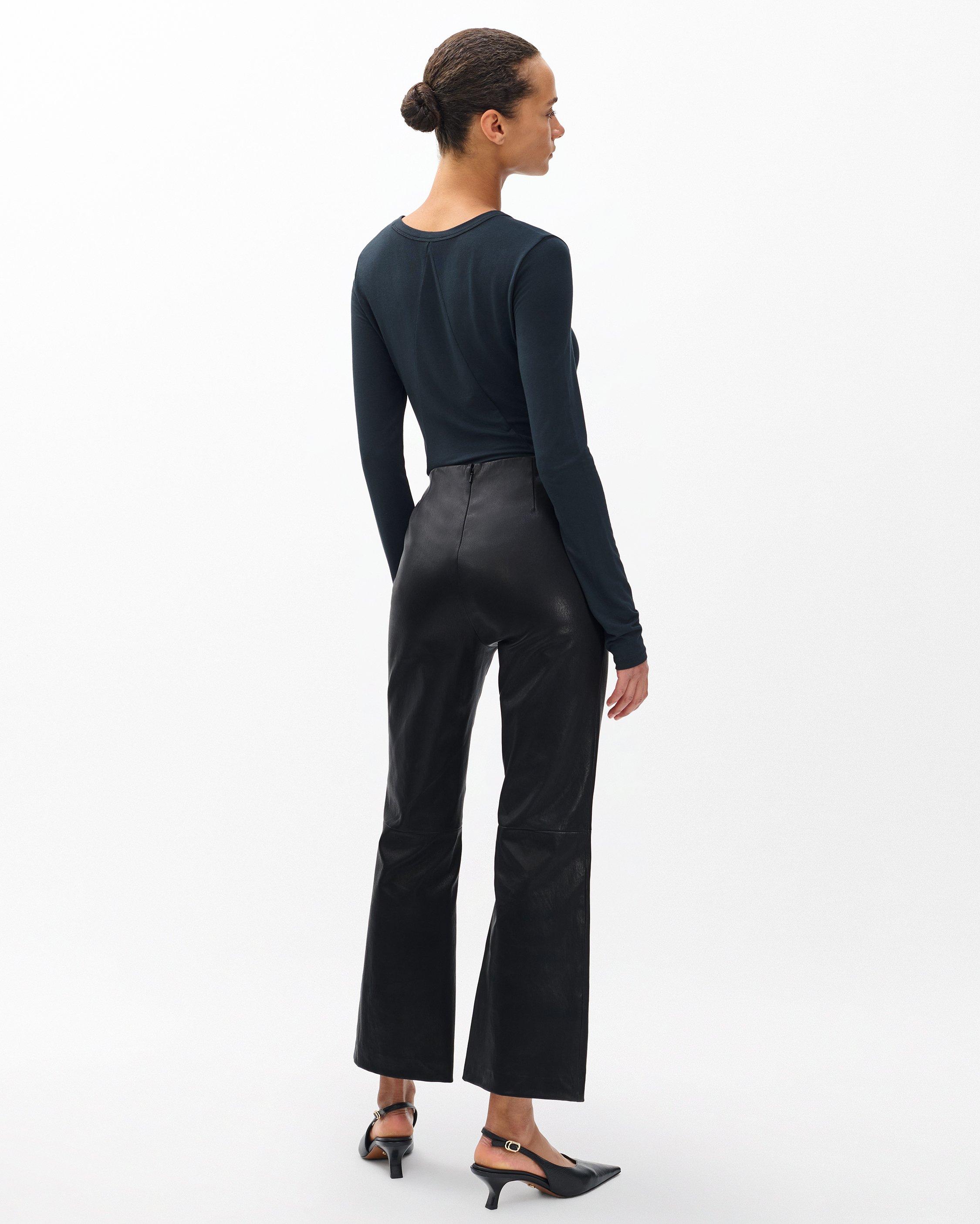 Irina Kick Flare Leather Pants image number 6