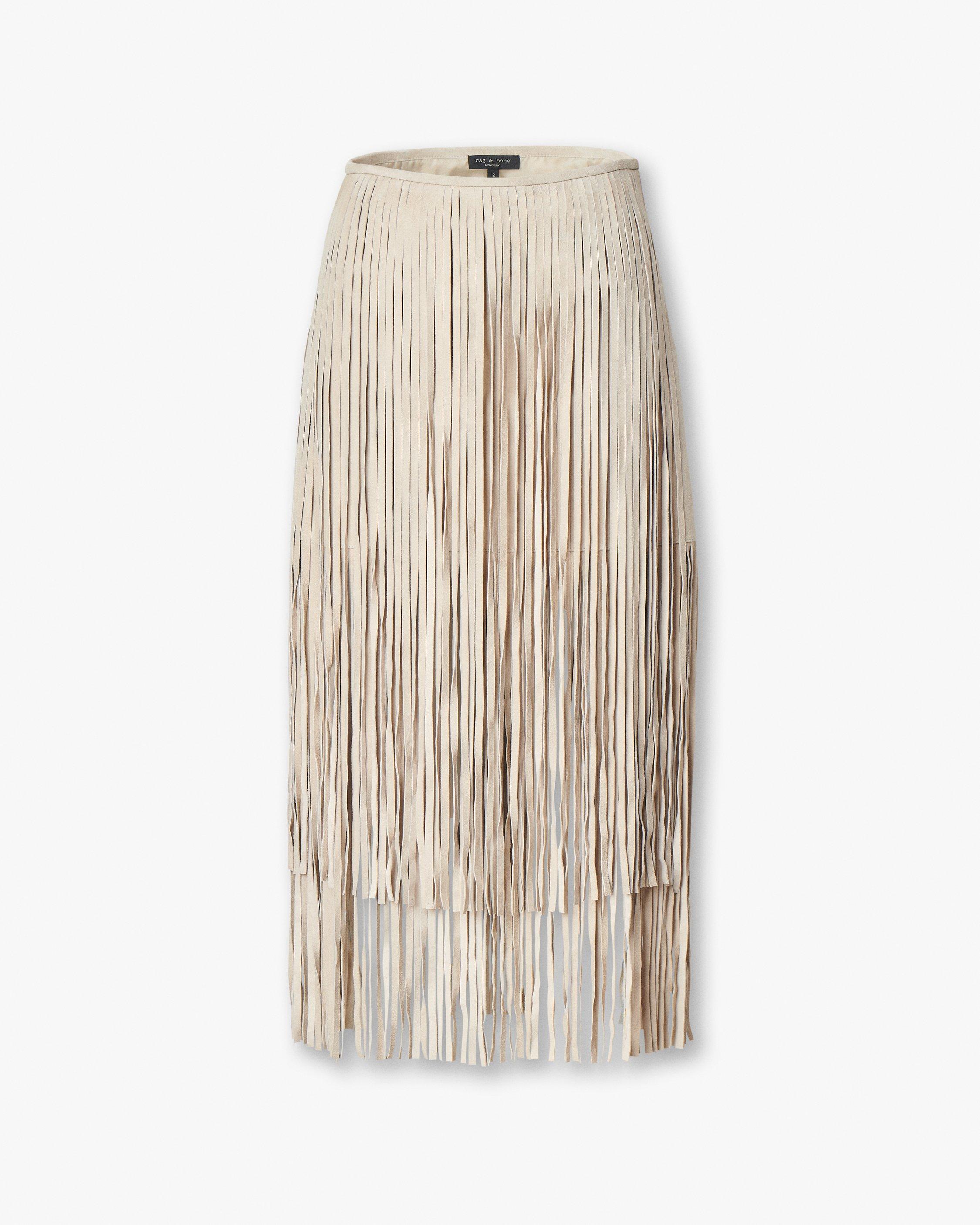 Jasmine Fringed Suede Skirt - image 2