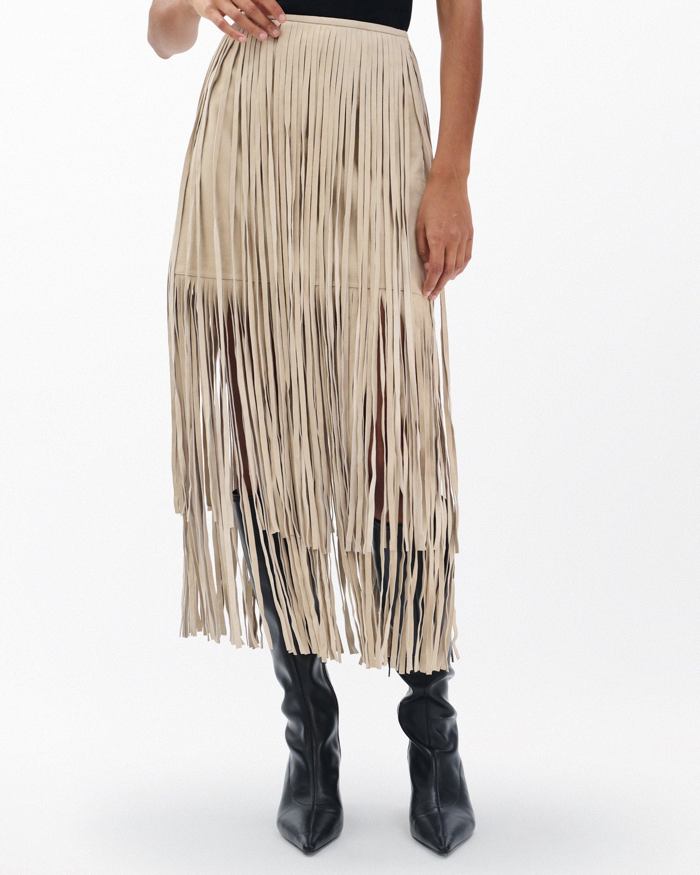 Jasmine Fringed Suede Skirt image number 4