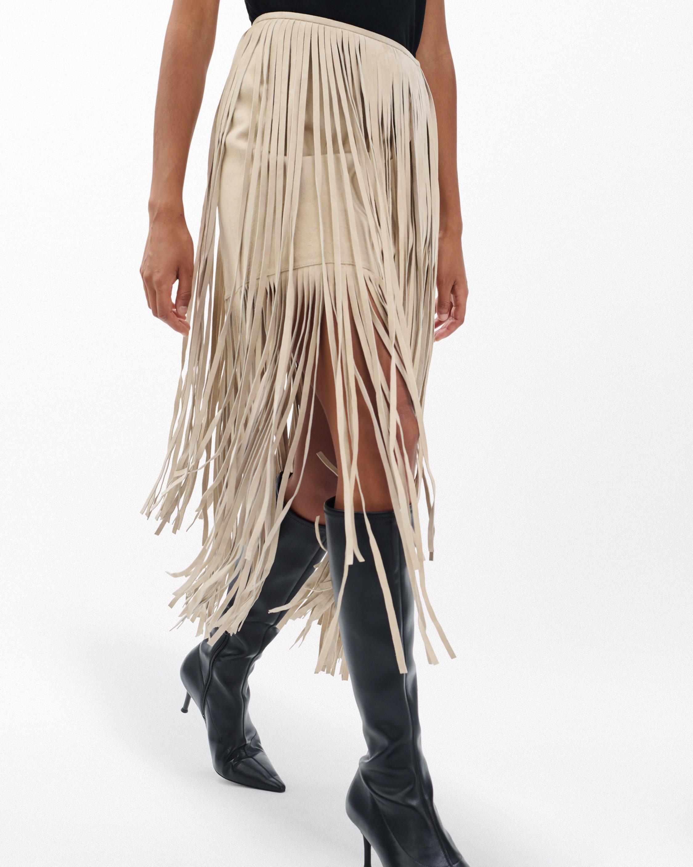Jasmine Fringed Suede Skirt image number 5