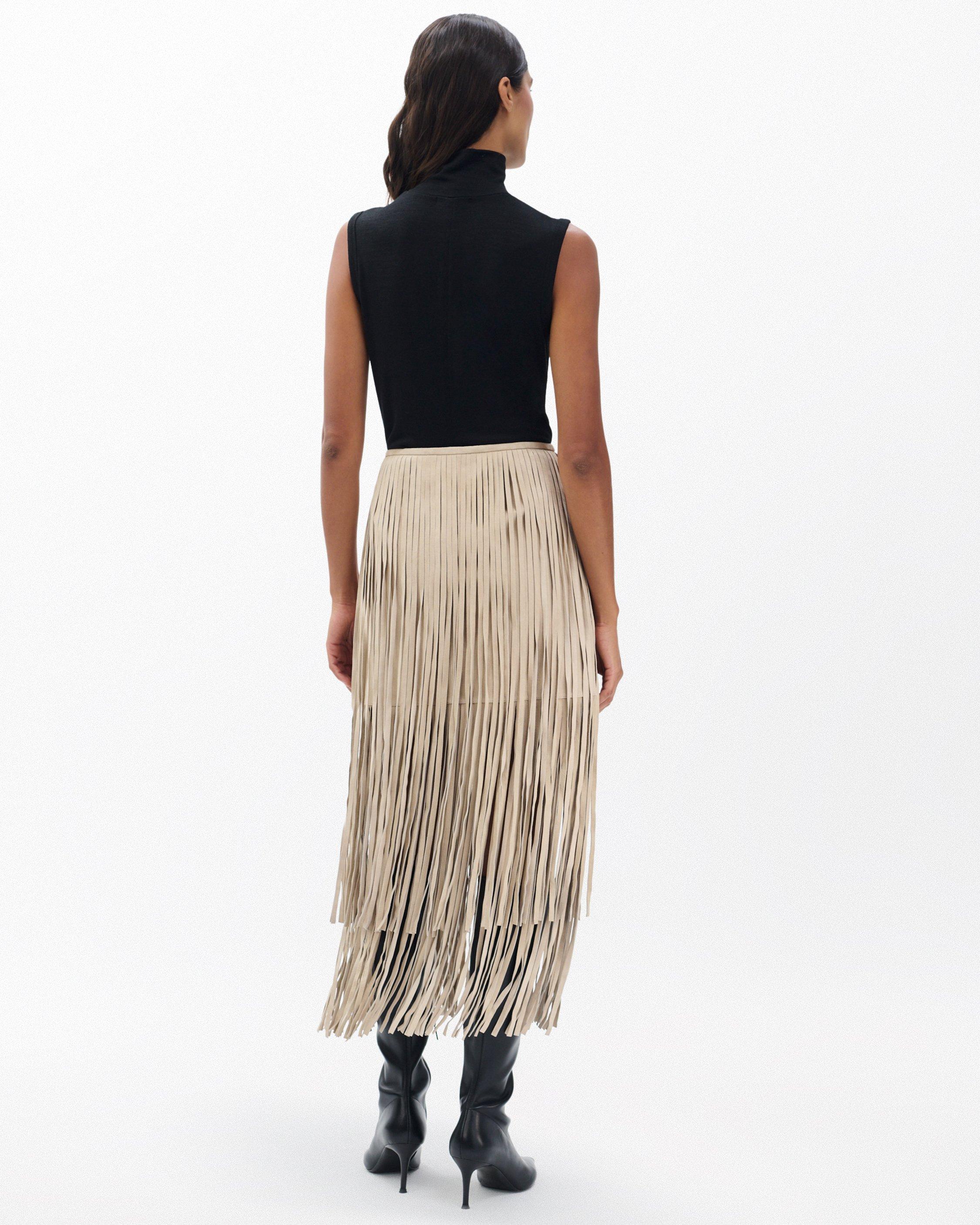 Jasmine Fringed Suede Skirt image number 6
