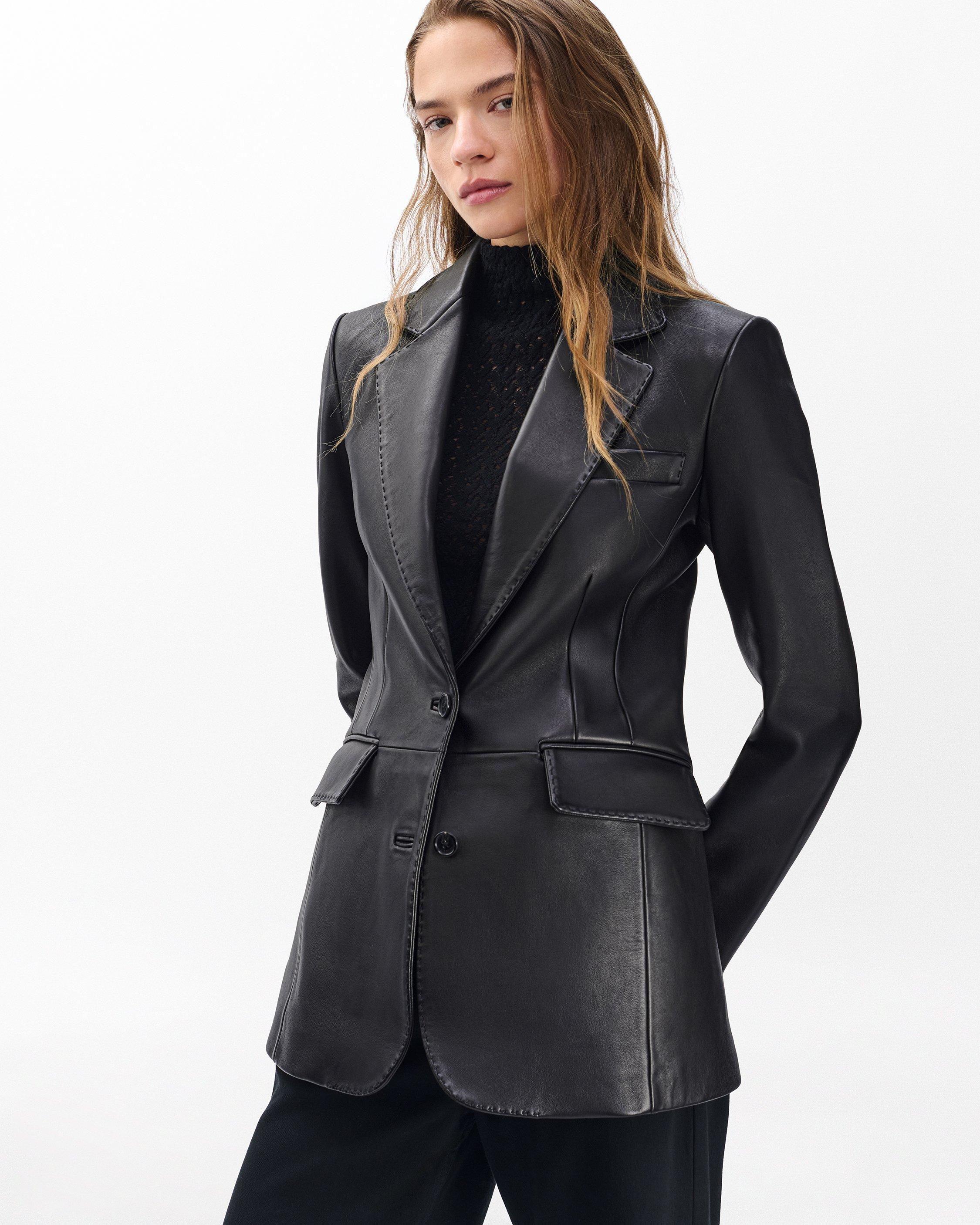 Ash Lamb Leather Blazer image number 1