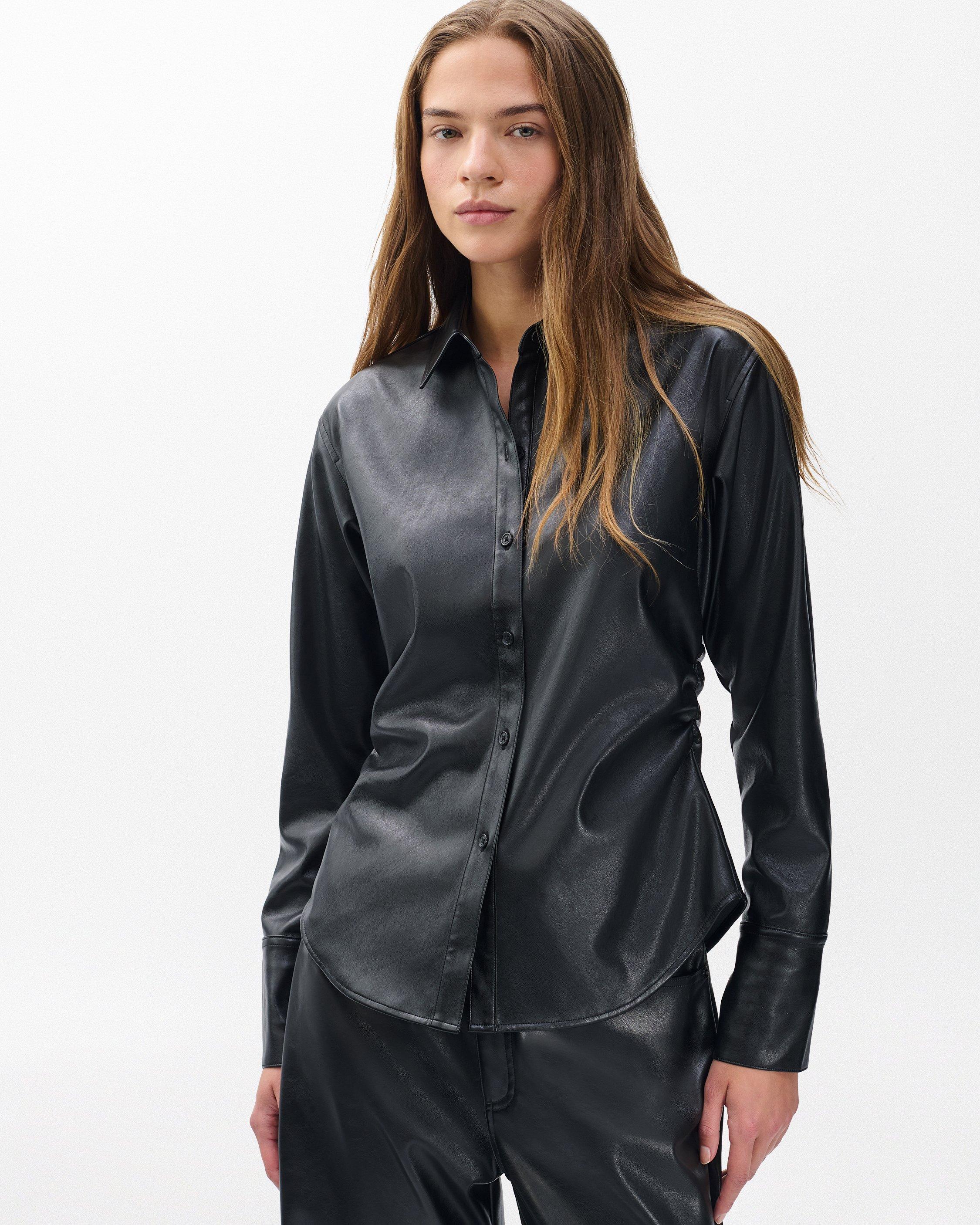 Leah Faux Leather Shirt